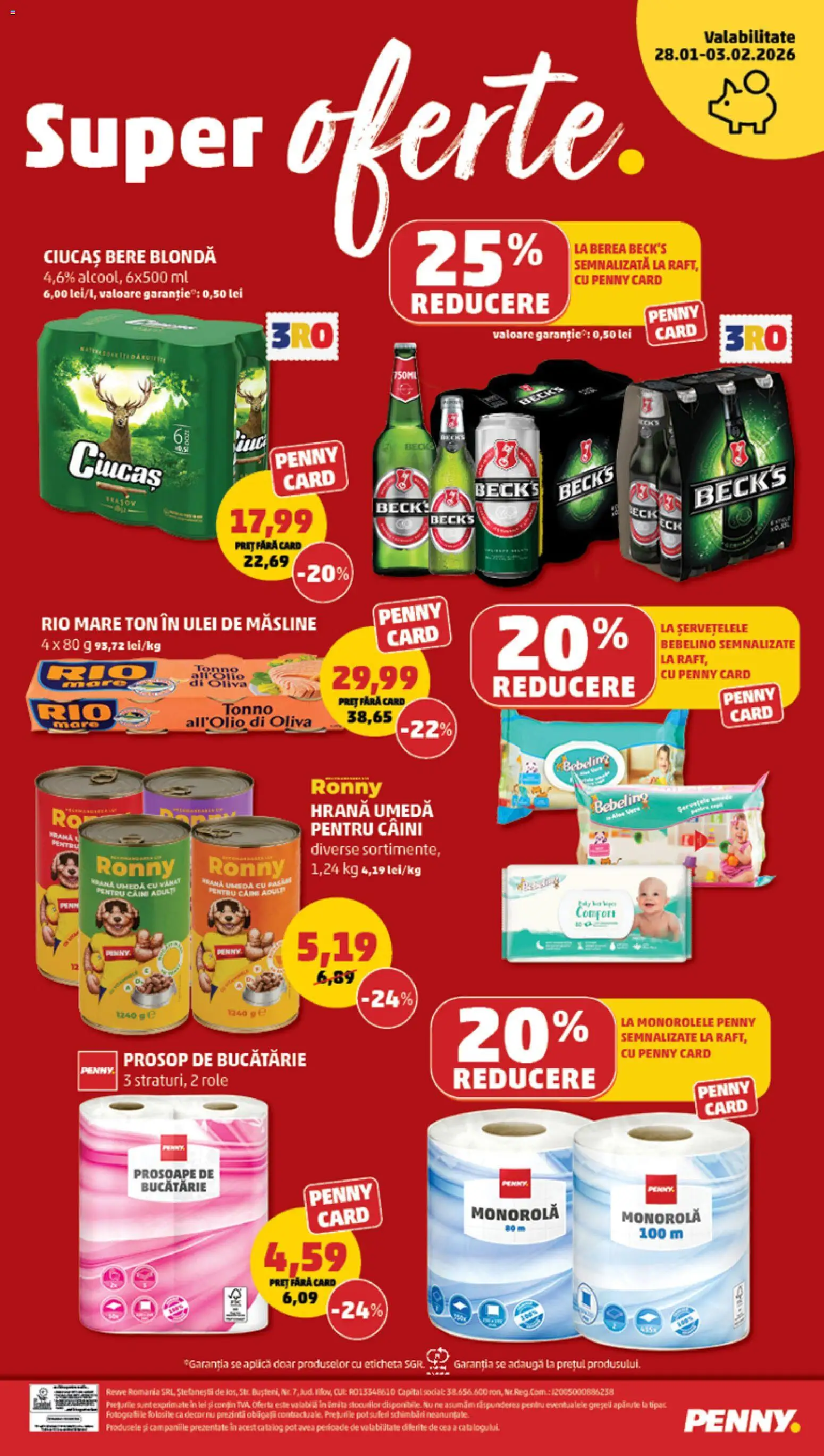 Catalog PENNY Market 28 Ianuarie - 2 Februarie 2026 | Pagina 24 | Produse: Prosoape de bucătărie, Role, Ulei, Bere