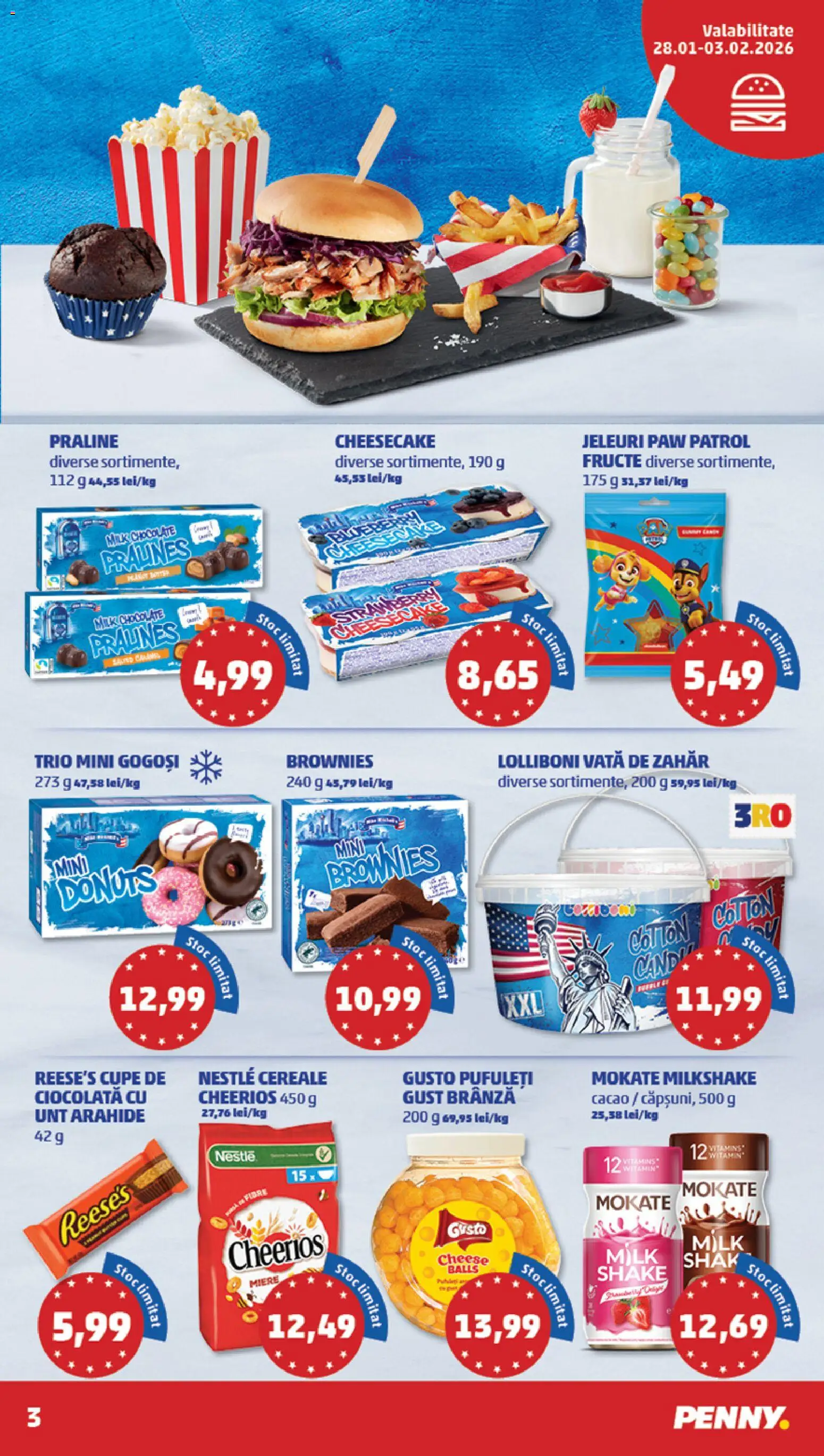Catalog PENNY Market 28 Ianuarie - 2 Februarie 2026 | Pagina 3 | Produse: Praline, Unt, Ciocolată, Fructe