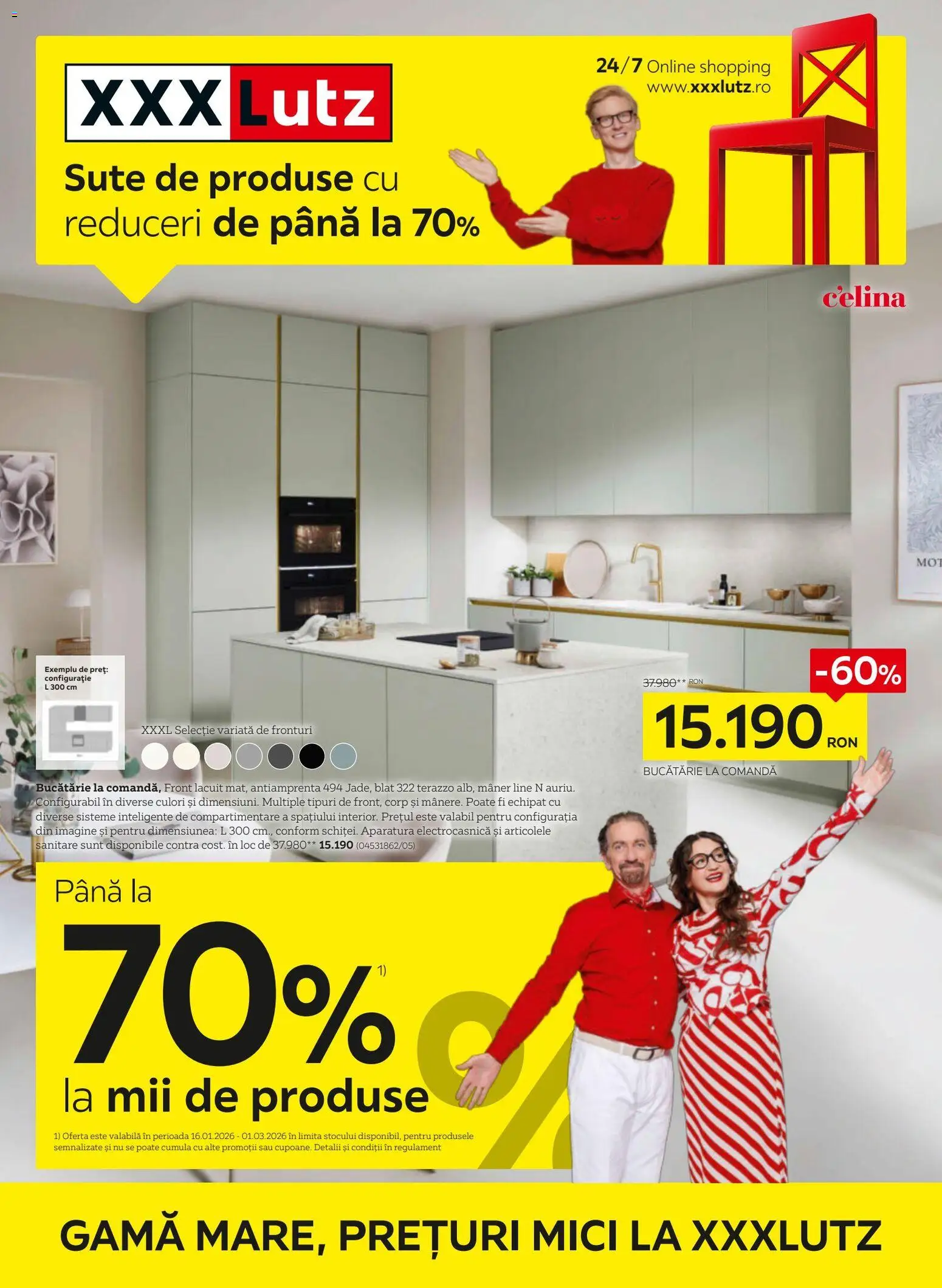 Catalog XXXLutz 19 Ianuarie - 7 Februarie 2026 | Pagina 1 | Produse: Mâner, Bucătărie, Mici