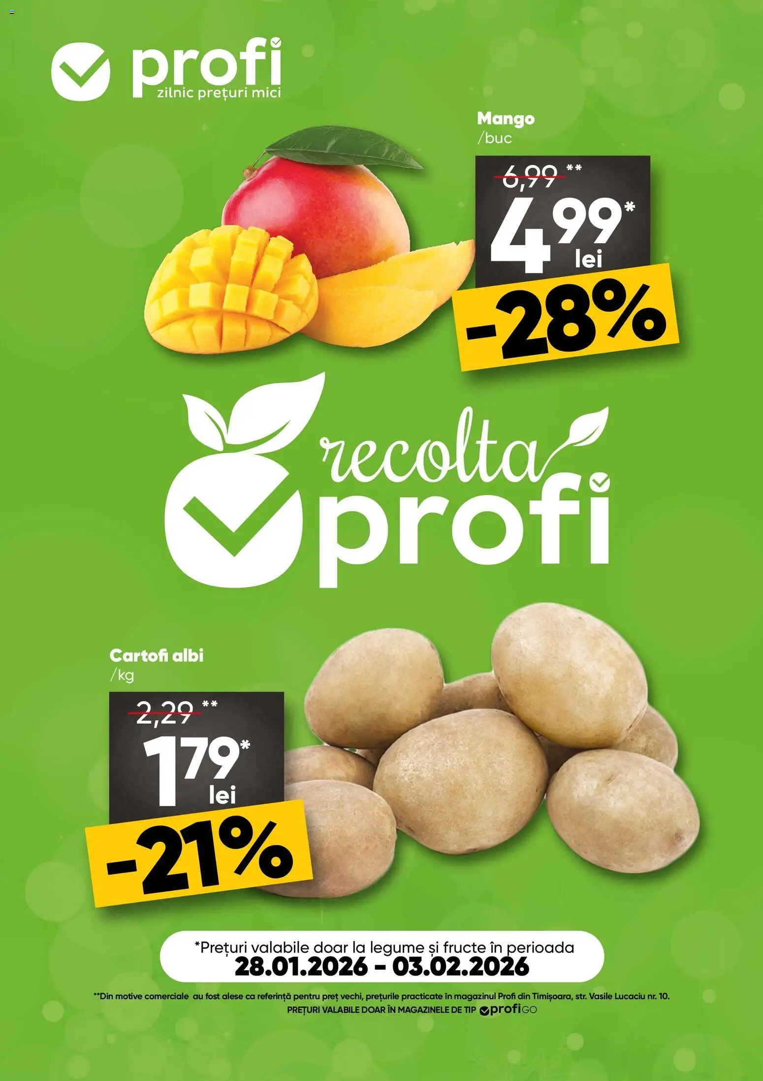 Catalog Profi 28 Ianuarie - 2 Februarie 2026 | Pagina 1 | Produse: Mici, Cartofi, Fructe, Mango