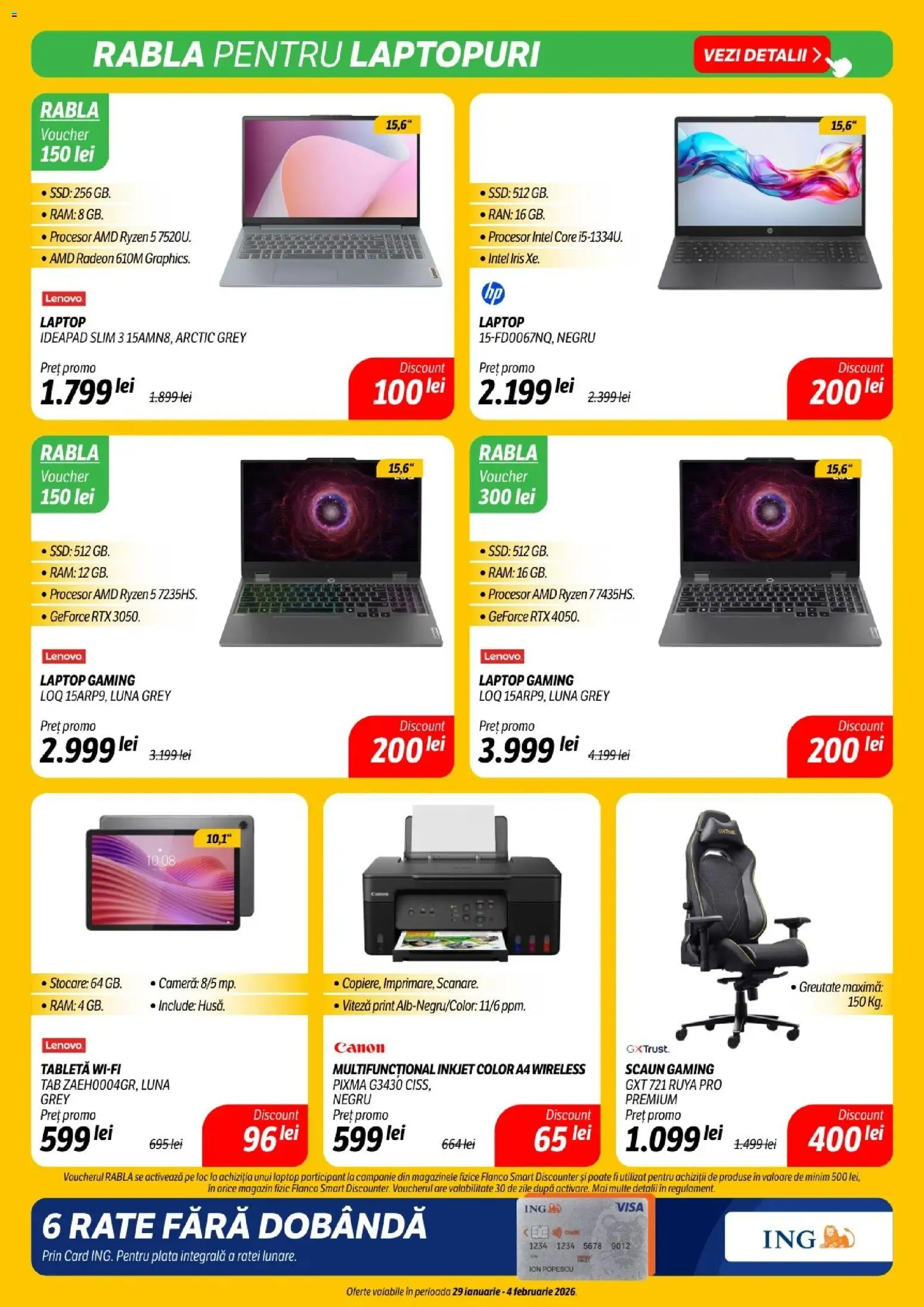 Catalog Flanco 29 Ianuarie - 3 Februarie 2026 | Pagina 13 | Produse: Laptop, Tabletă, Scaun gaming, Cameră