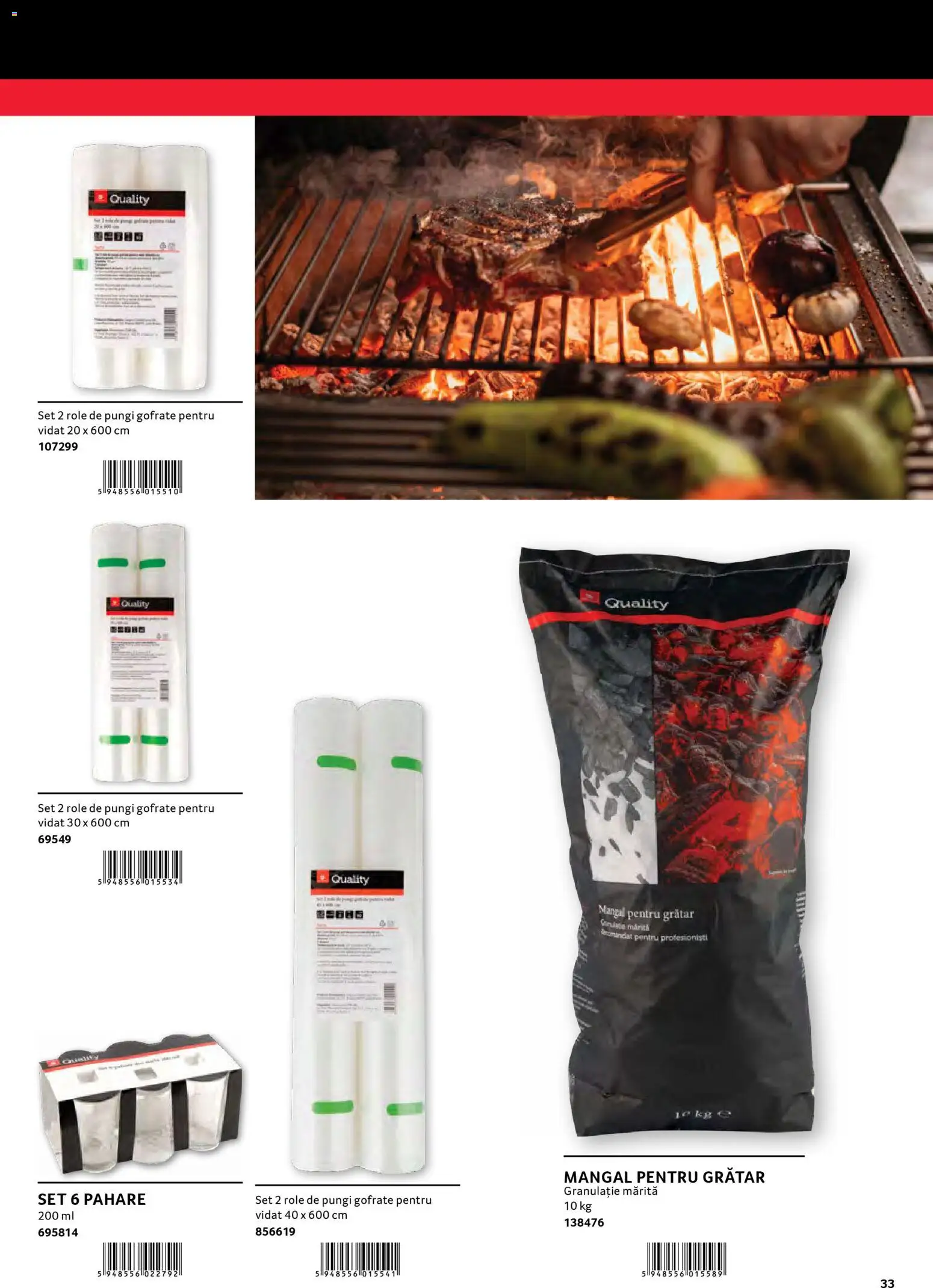 Catalog Selgros 30 2026 - 30 Ianuarie 2027 | Pagina 33 | Produse: Pahare, Grătar, Role