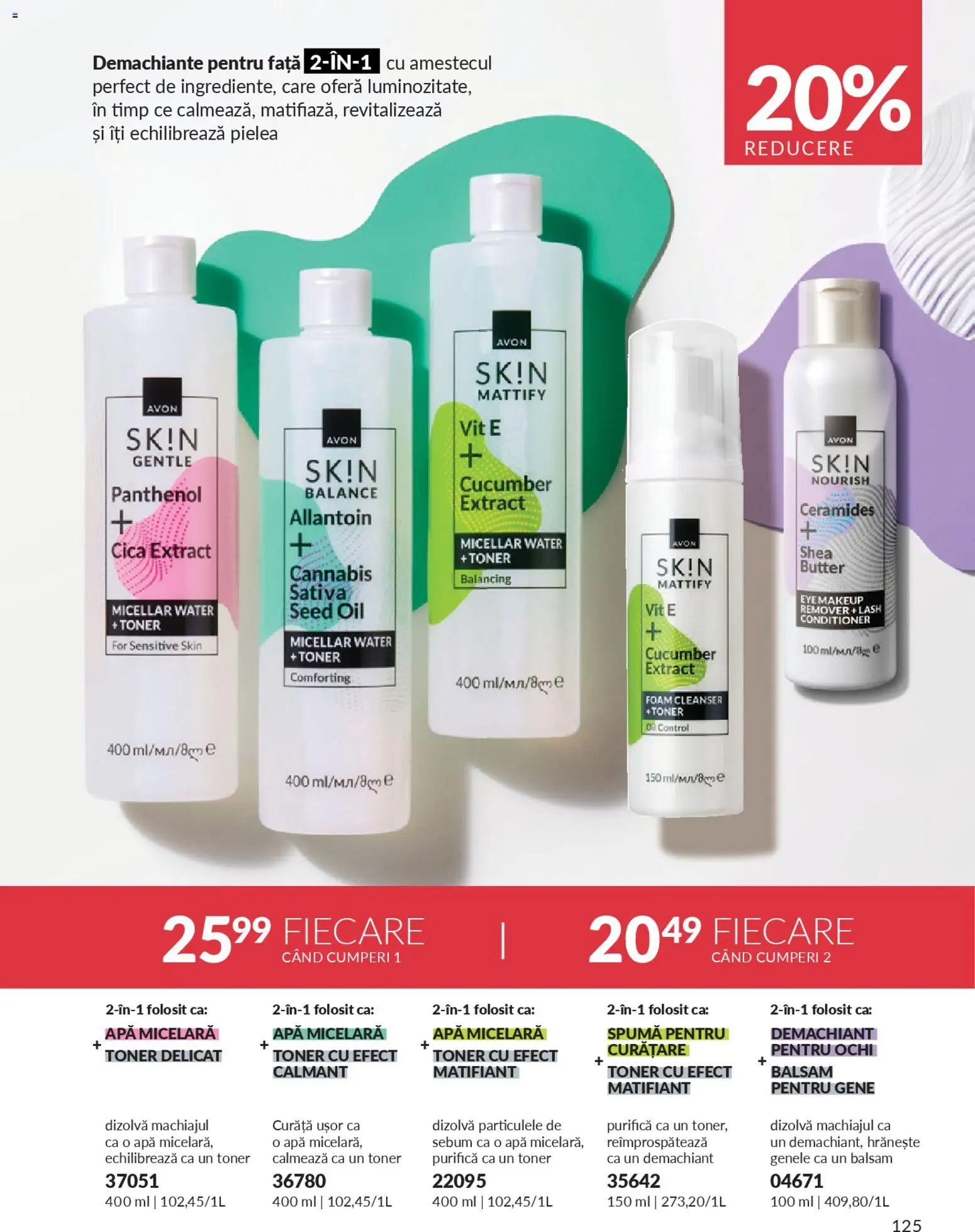 Catalog Avon 1 - 27 Februarie 2026 | Pagina 127 | Produse: Demachiant, Toner, Apă micelară, Apă