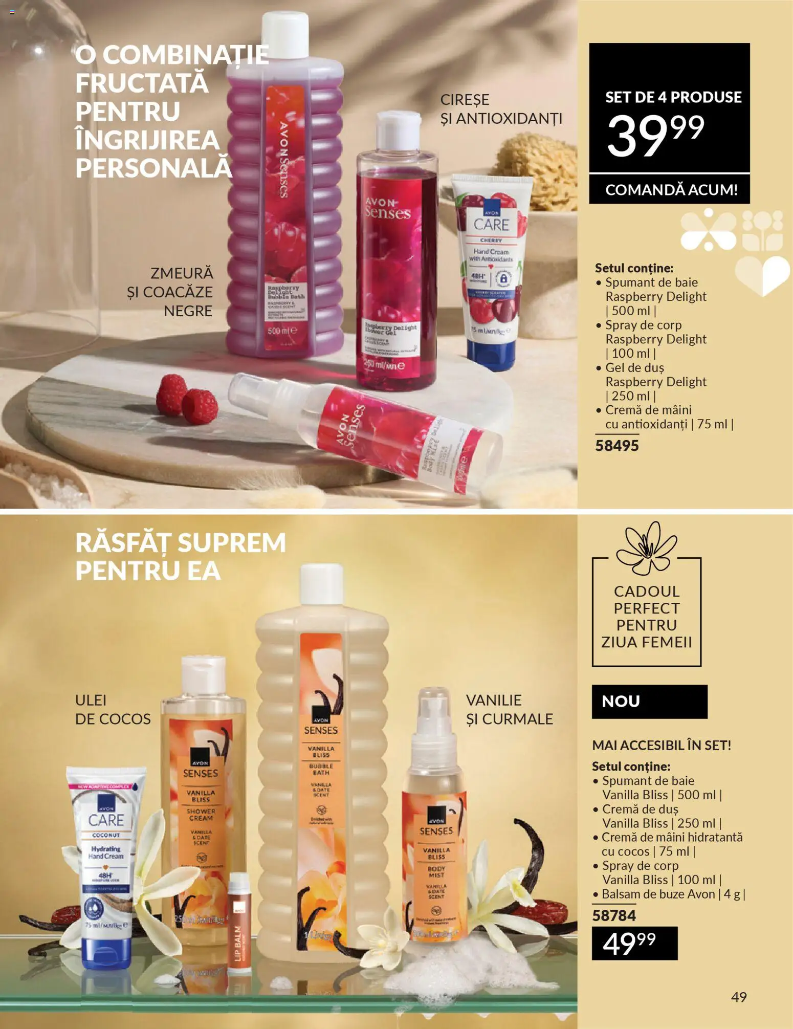 Catalog Avon 1 - 27 Februarie 2026 | Pagina 49 | Produse: Zmeură, Cremă de mâini, Gel de duș, Spumant de baie
