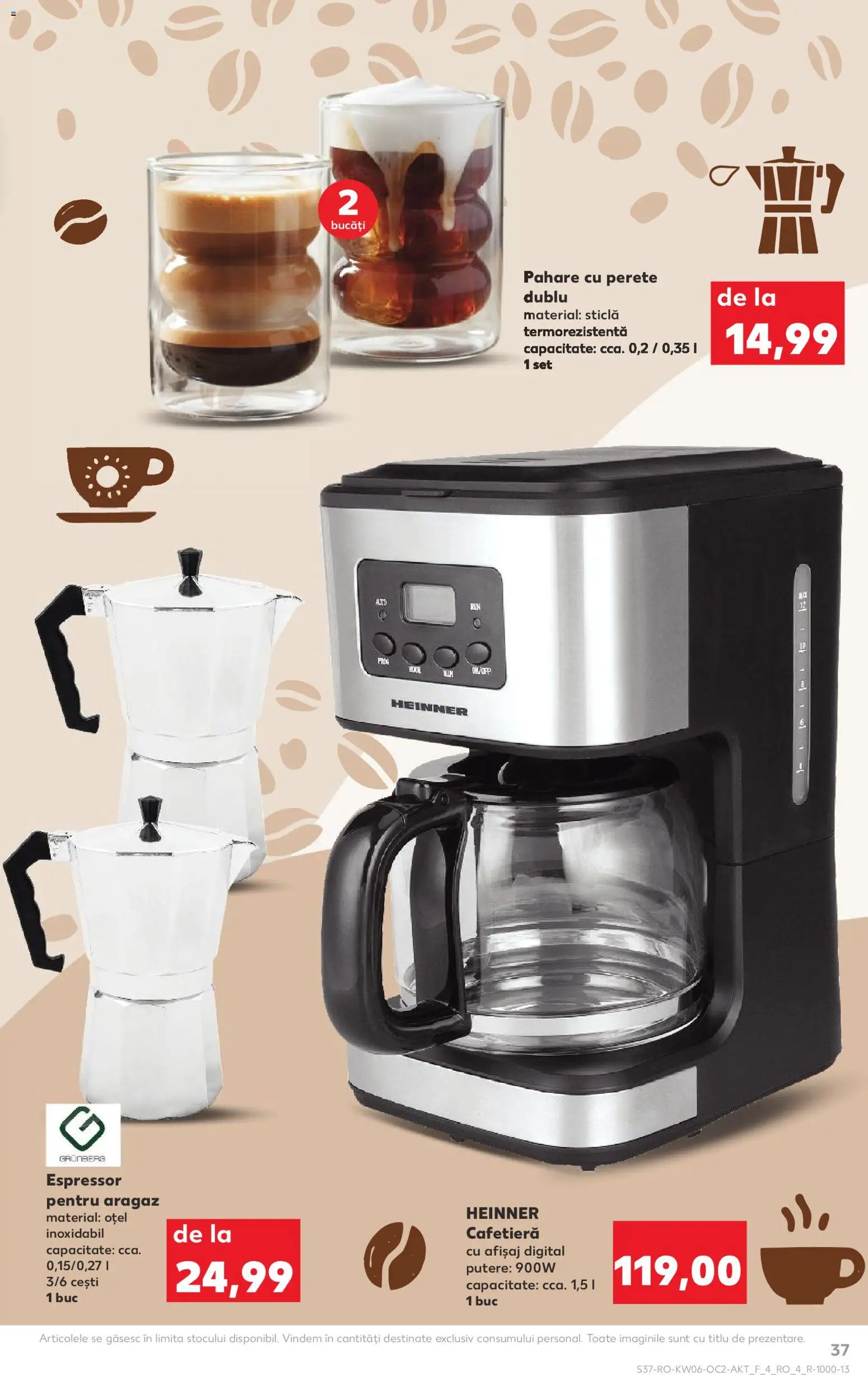Catalog Kaufland 4 - 9 Februarie 2026 | Pagina 37 | Produse: Espressor, Aragaz, Pahare, Cafetieră