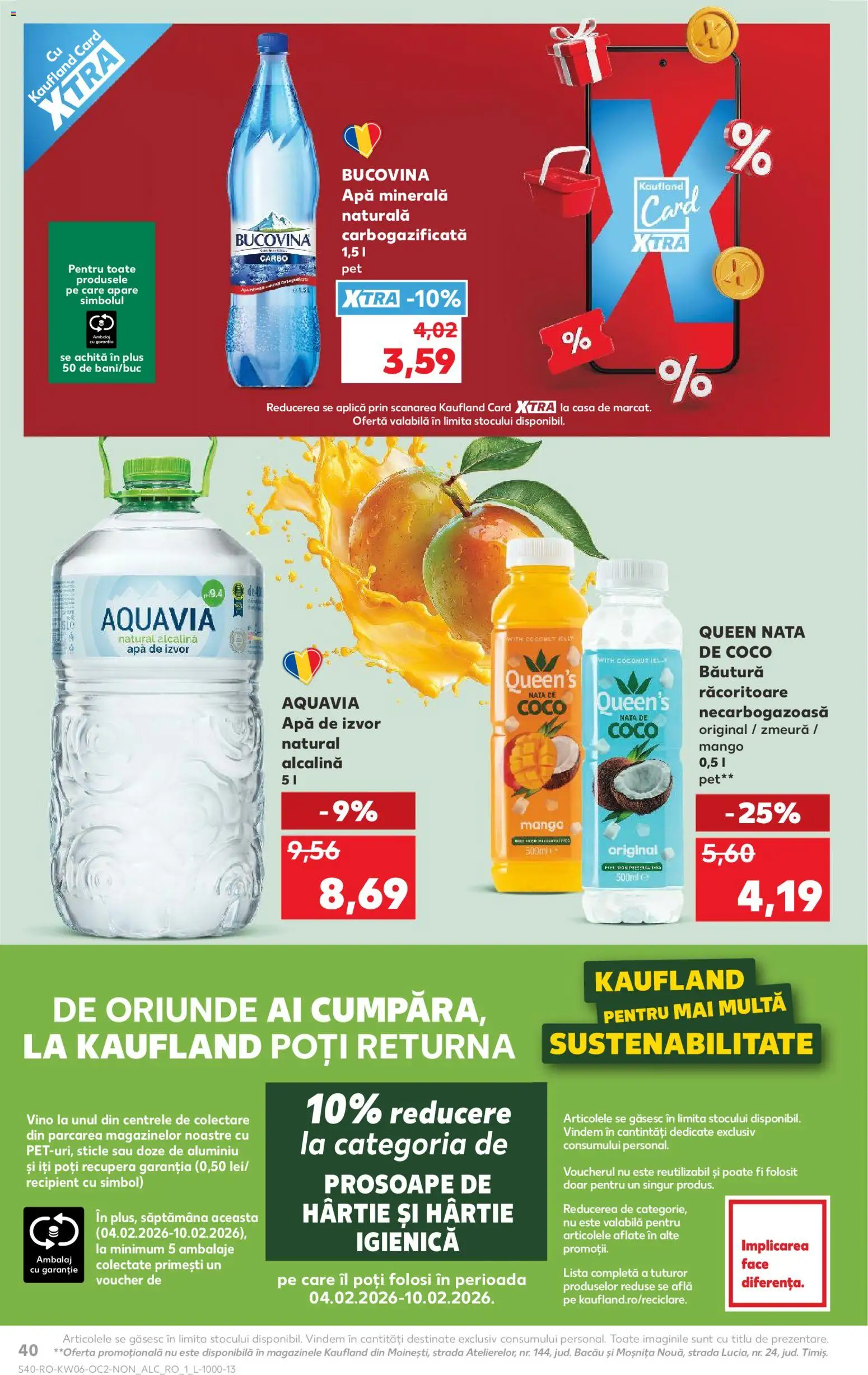 Catalog Kaufland 4 - 9 Februarie 2026 | Pagina 40 | Produse: Zmeură, Yazı tahtası kalemi, Apă, Mango