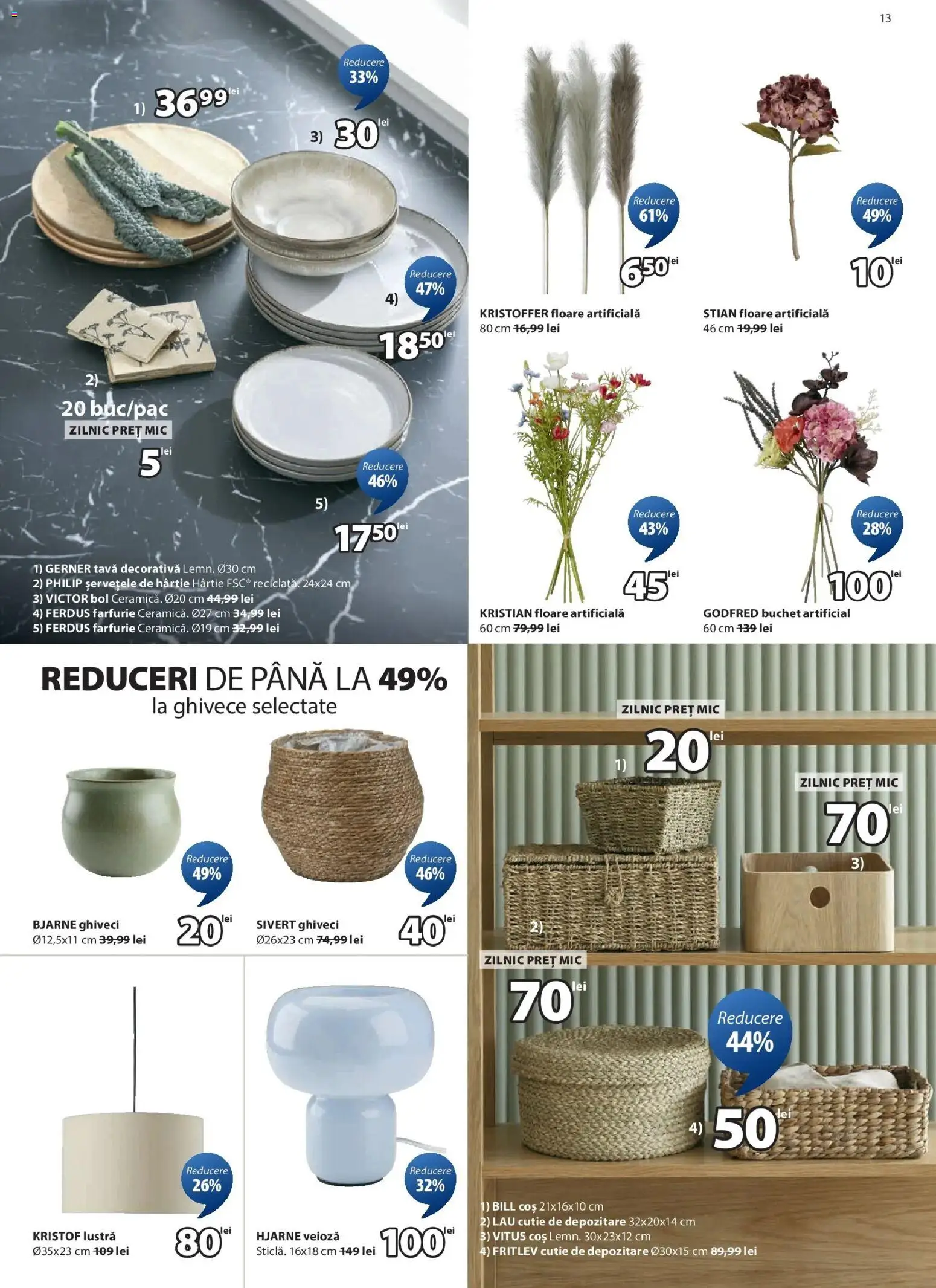 Catalog JYSK 24 Ianuarie - 21 Februarie 2026 | Pagina 13 | Produse: Ghiveci, Floare artificială, Veioză, Farfurie