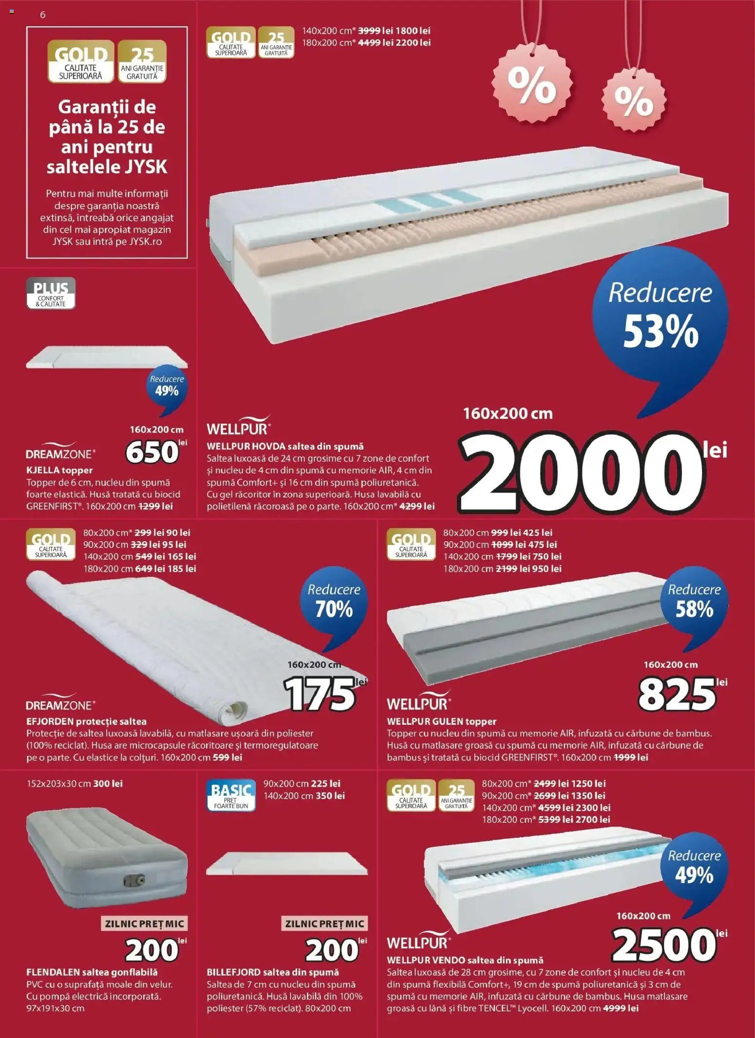 Catalog JYSK 24 Ianuarie - 21 Februarie 2026 | Pagina 6 | Produse: Memorie, Topper, Saltea gonflabilă, Türk kahvesi öğütme değirmeni