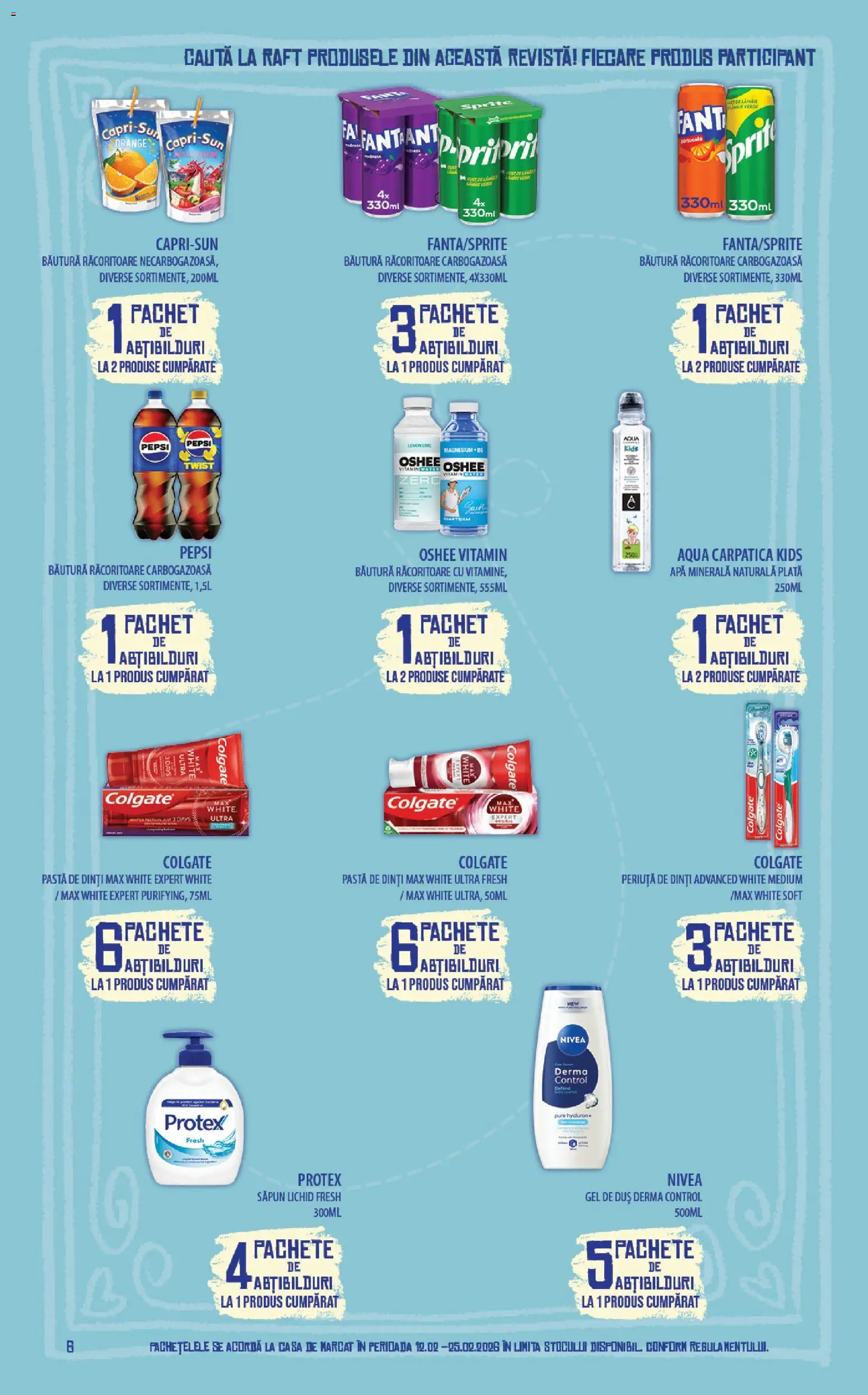 Catalog Mega Image 12 - 24 Februarie 2026 | Pagina 6 | Produse: Yazı tahtası kalemi, Raft, Gel de duș, Săpun lichid