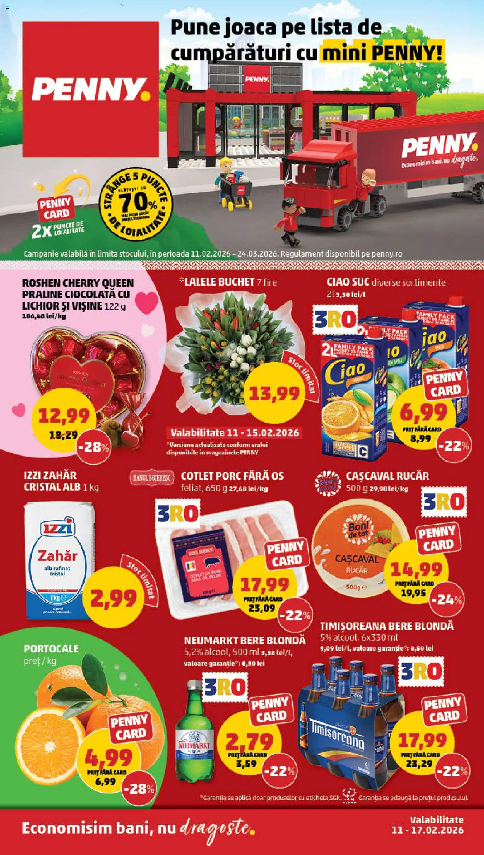 Catalog PENNY Market 11 - 16 Februarie 2026 | Pagina 1 | Produse: Suc, Bere, Portocale, Zahăr