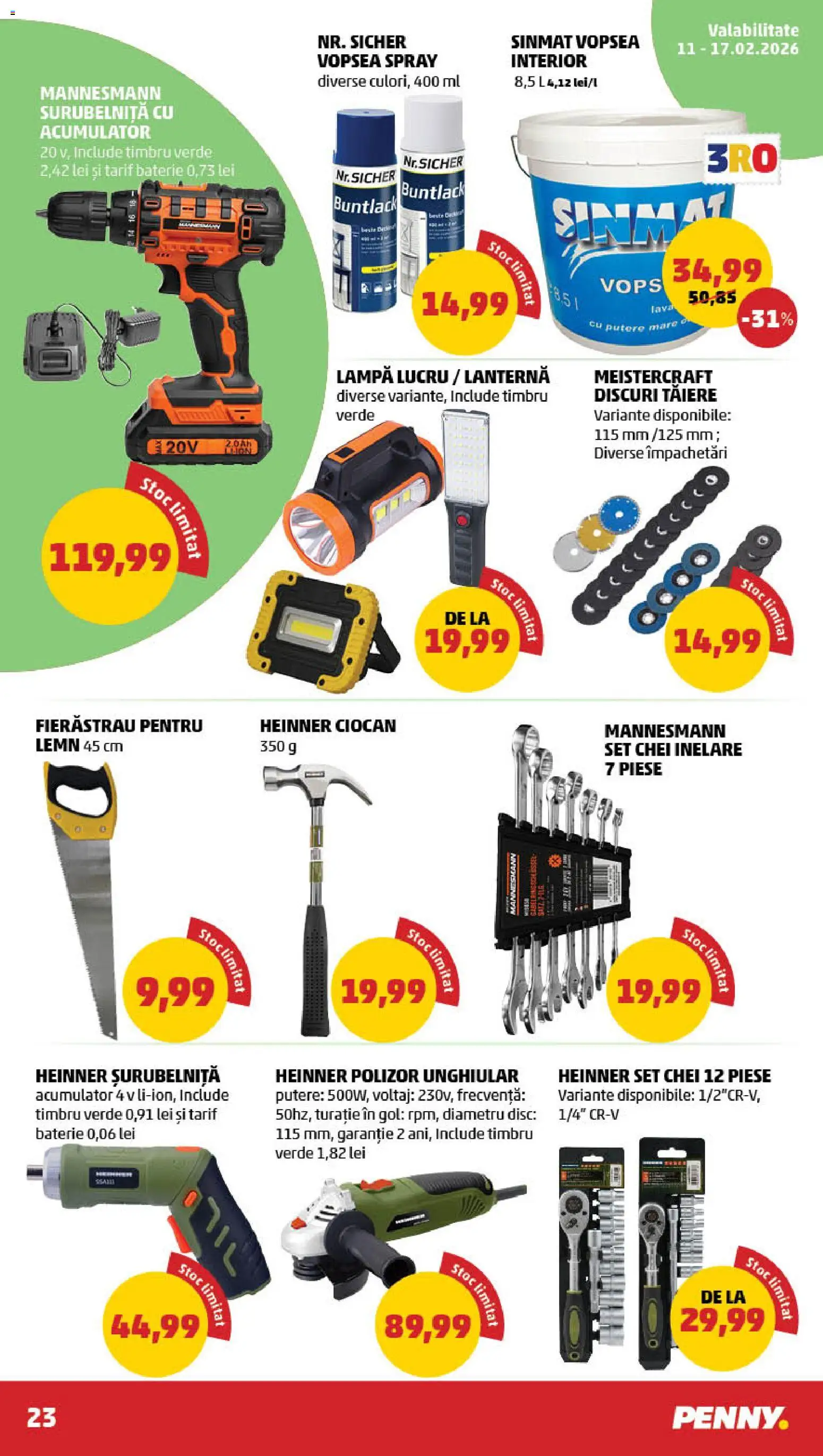 Catalog PENNY Market 11 - 16 Februarie 2026 | Pagina 23 | Produse: Disc, Vopsea, Baterie, Lampă