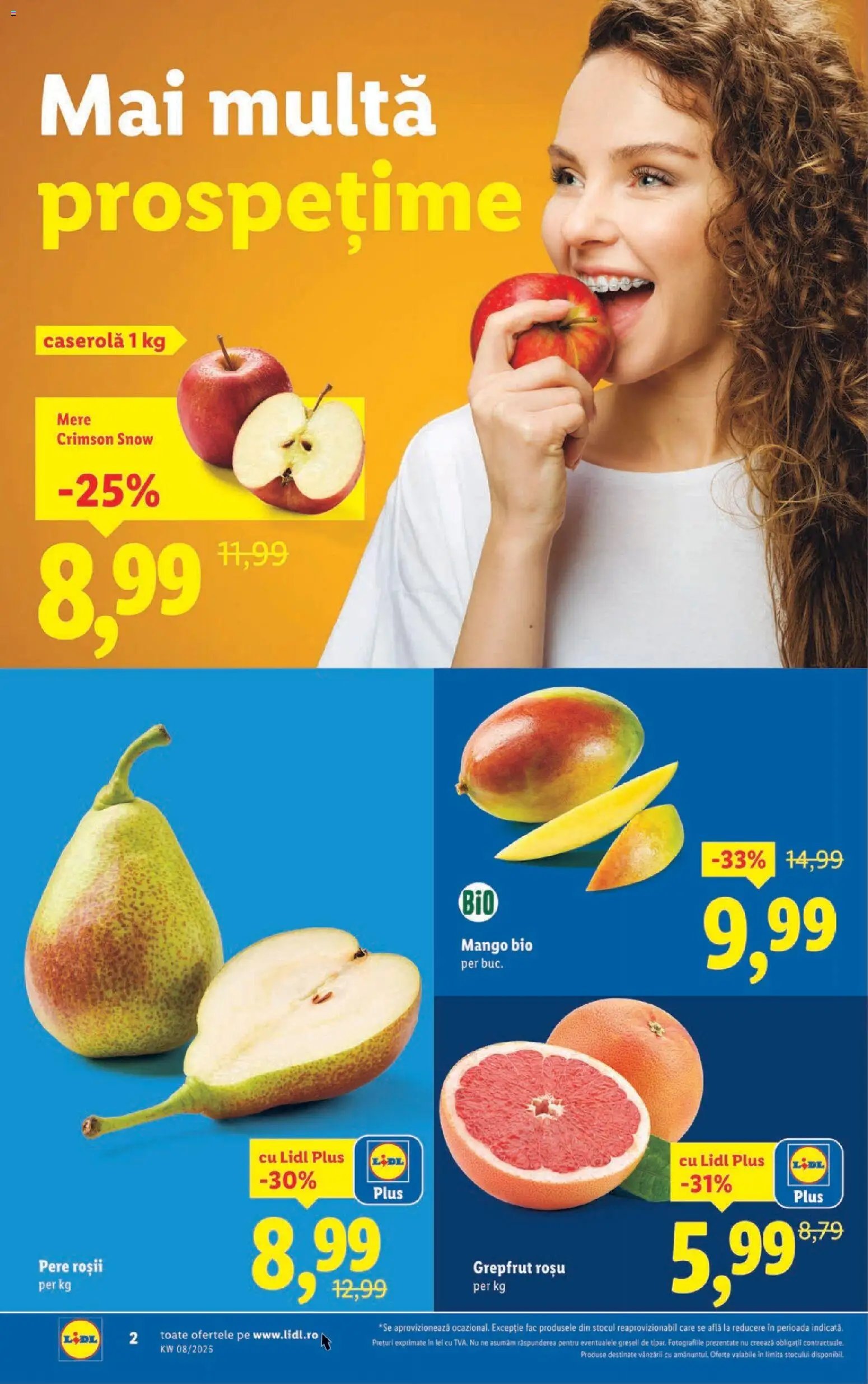 Catalog LIDL 16 - 21 Februarie 2026 | Pagina 2 | Produse: Şerit ödül, Mere, Roșii, Mango