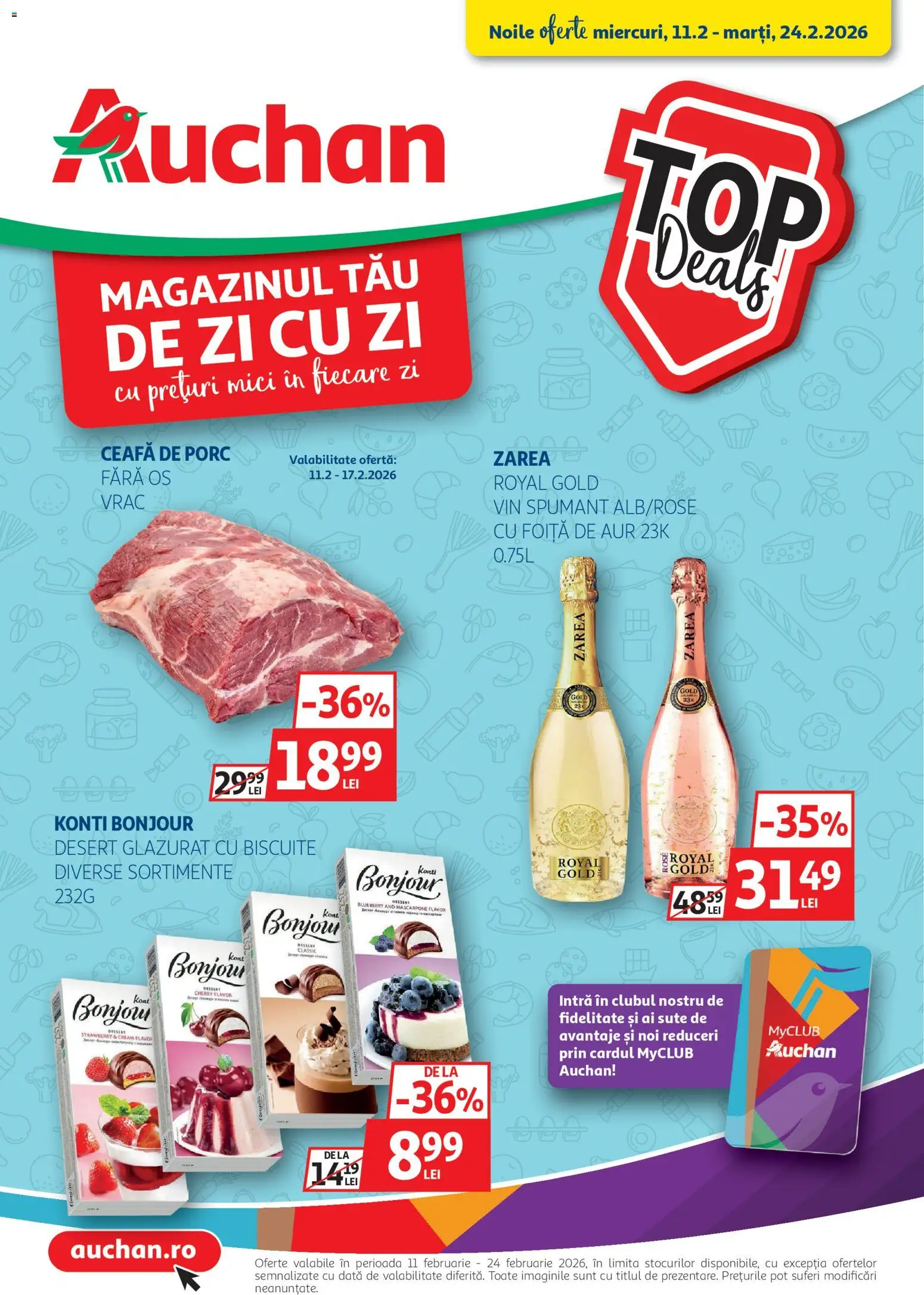 Catalog Auchan 11 - 23 Februarie 2026 | Pagina 1 | Produse: Keçeli kalem, Mici, Vin, Mascarpone