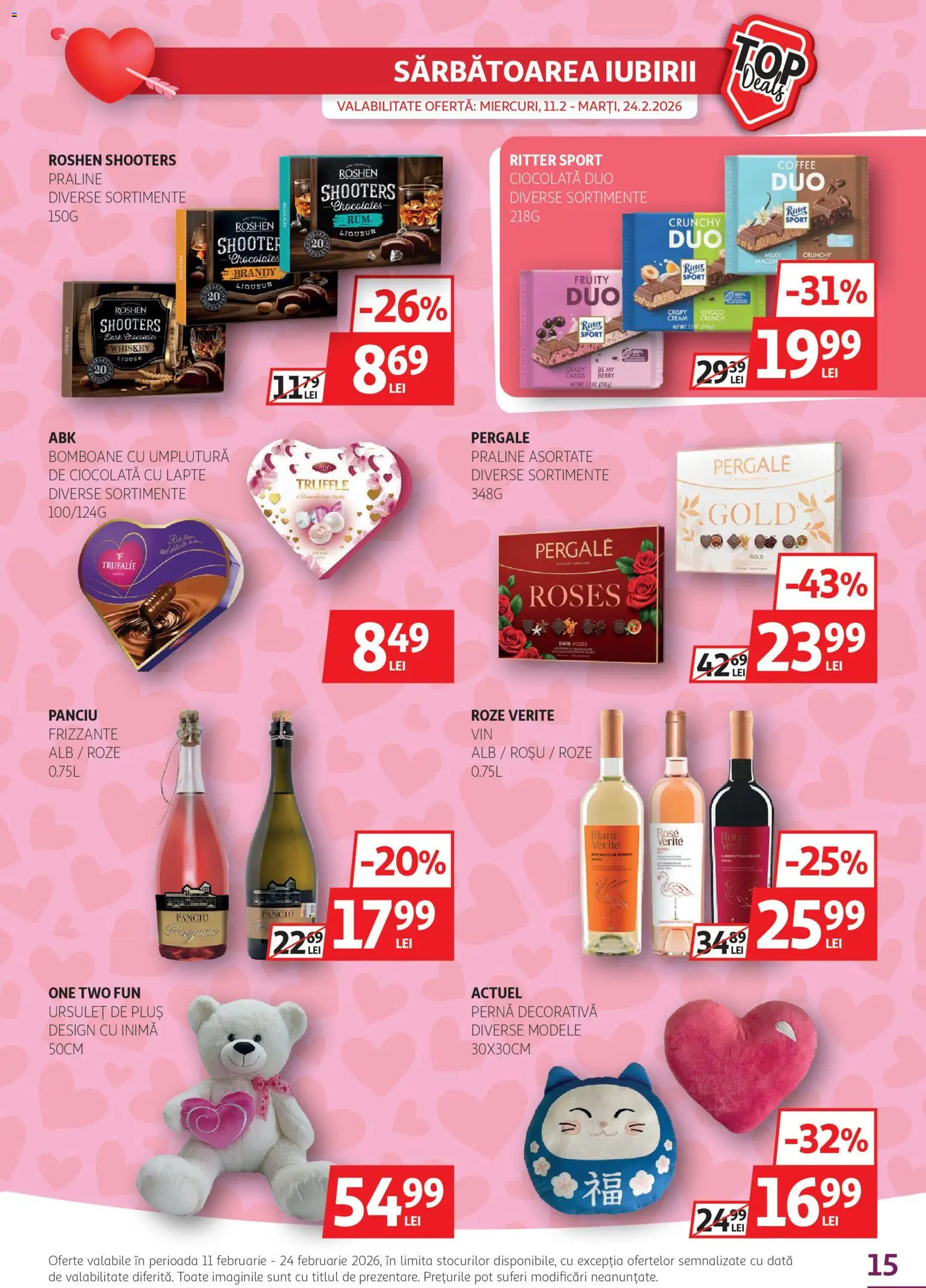 Catalog Auchan 11 - 23 Februarie 2026 | Pagina 15 | Produse: Pernă, Lapte, Bomboane, Whiskey