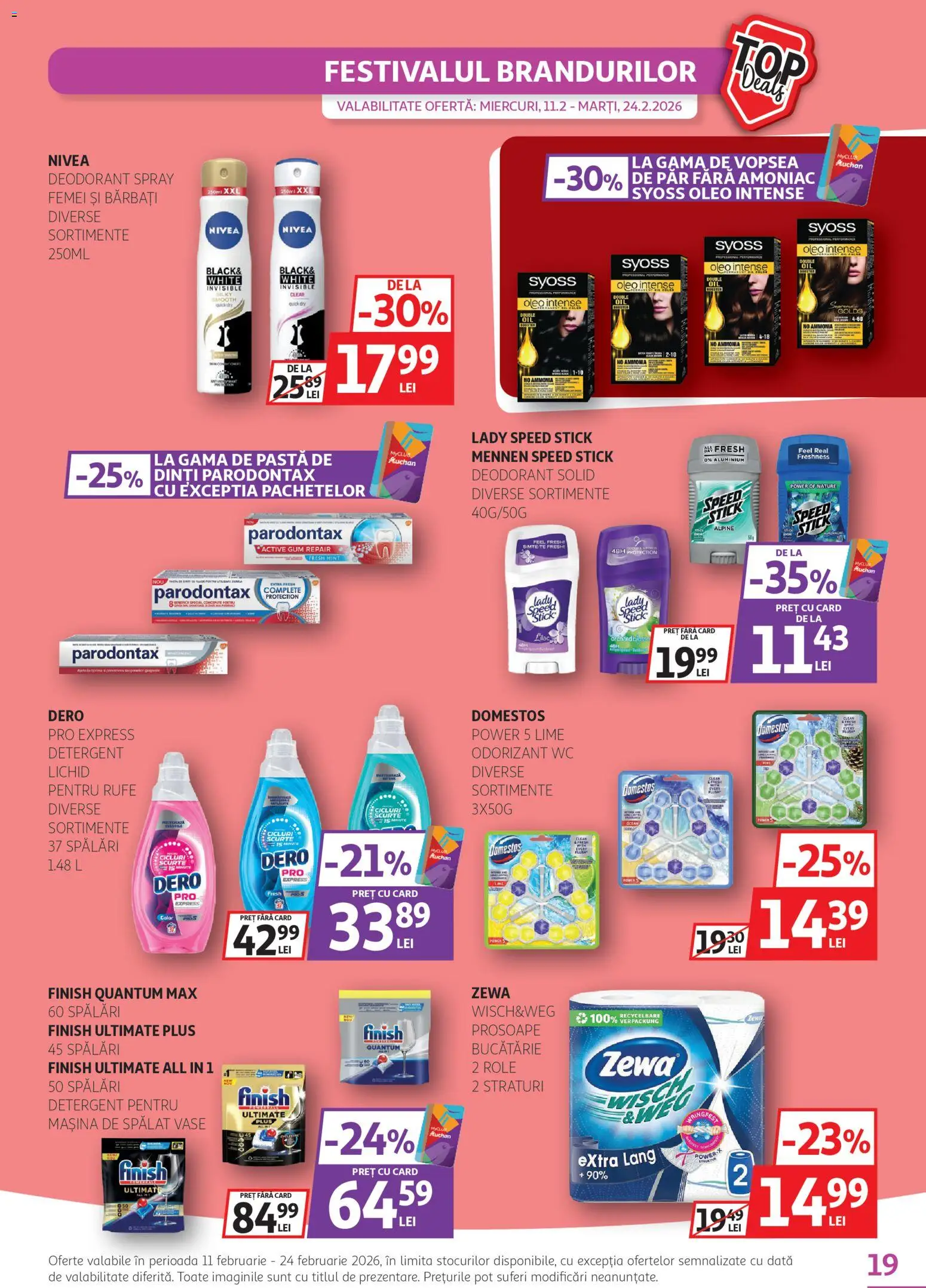 Catalog Auchan 11 - 23 Februarie 2026 | Pagina 19 | Produse: Mașină De Spălat Vase, Role, Detergent, Detergent pentru mașina de spălat