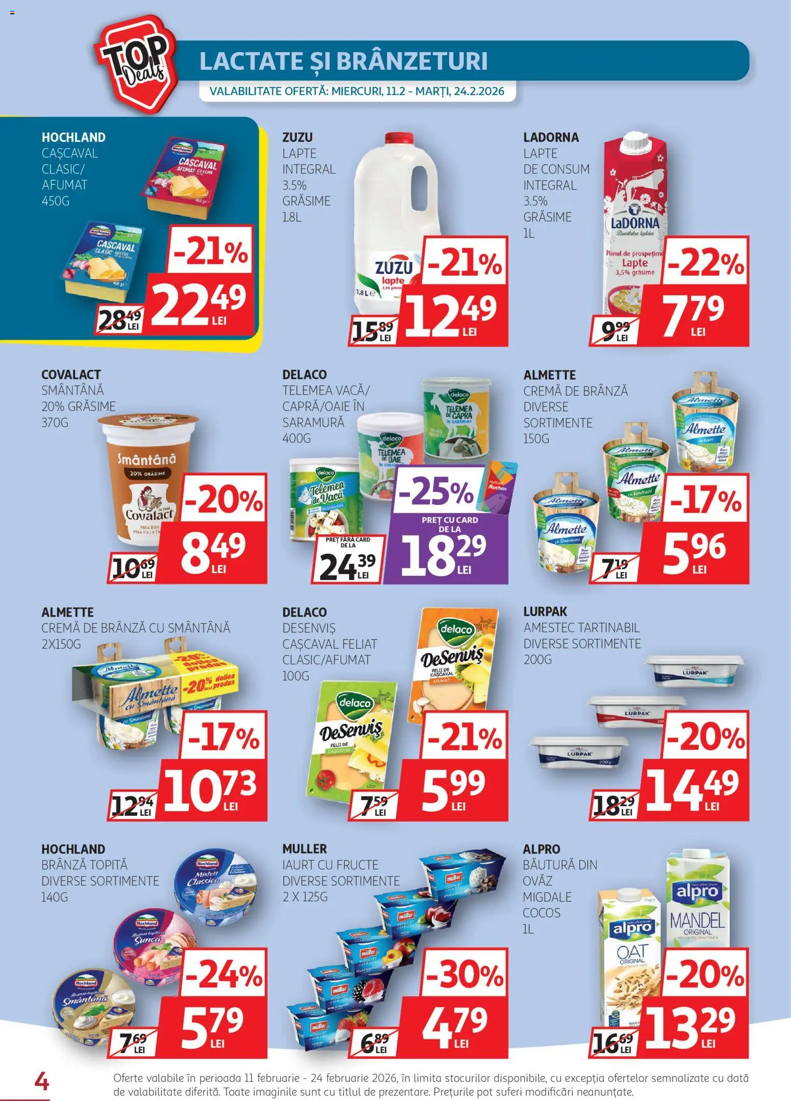 Catalog Auchan 11 - 23 Februarie 2026 | Pagina 4 | Produse: Șuncă, Cremă de brânză, Smântână, Fructe