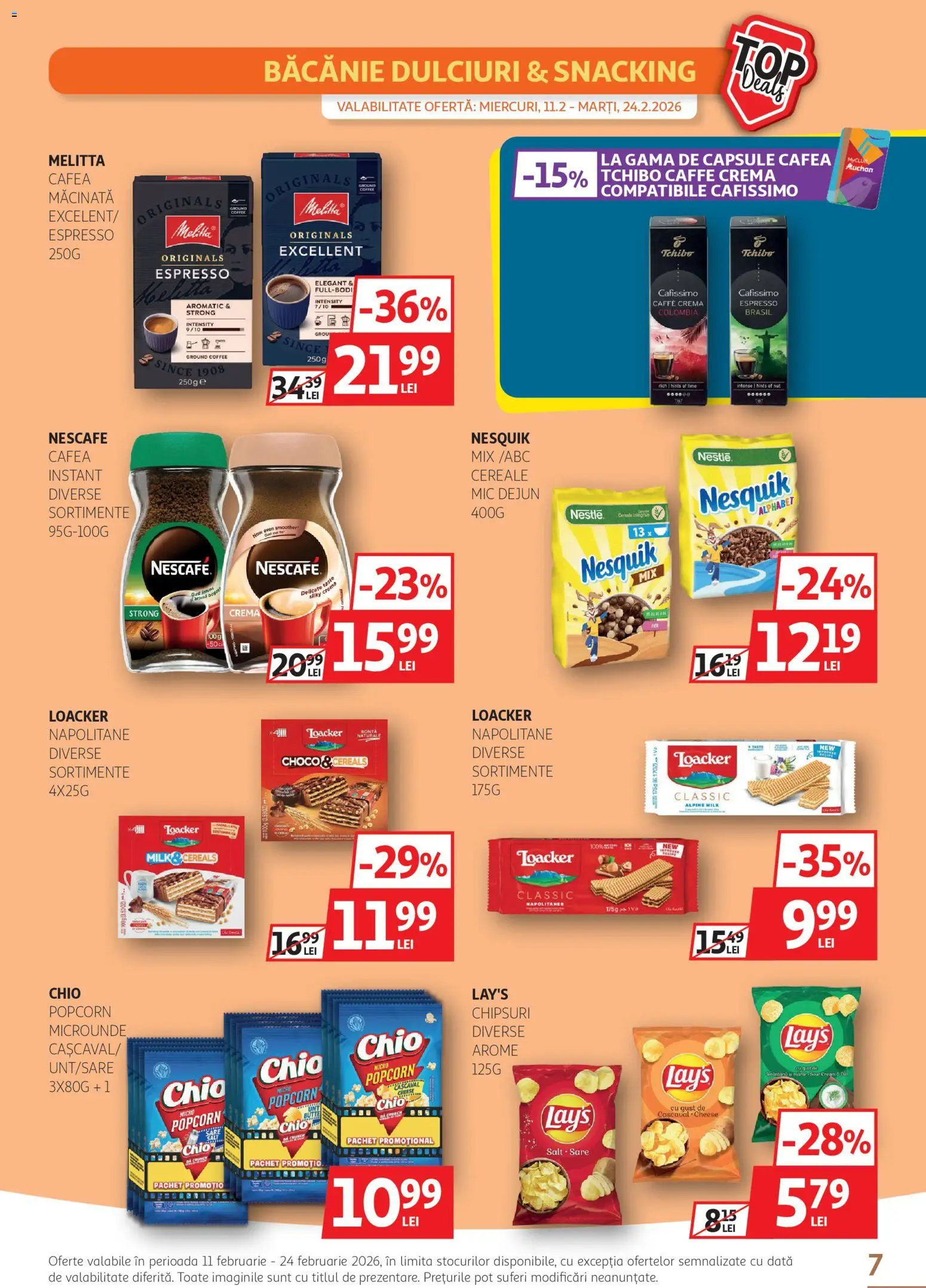 Catalog Auchan 11 - 23 Februarie 2026 | Pagina 7 | Produse: Napolitane, Cremă, Chipsuri, Sare