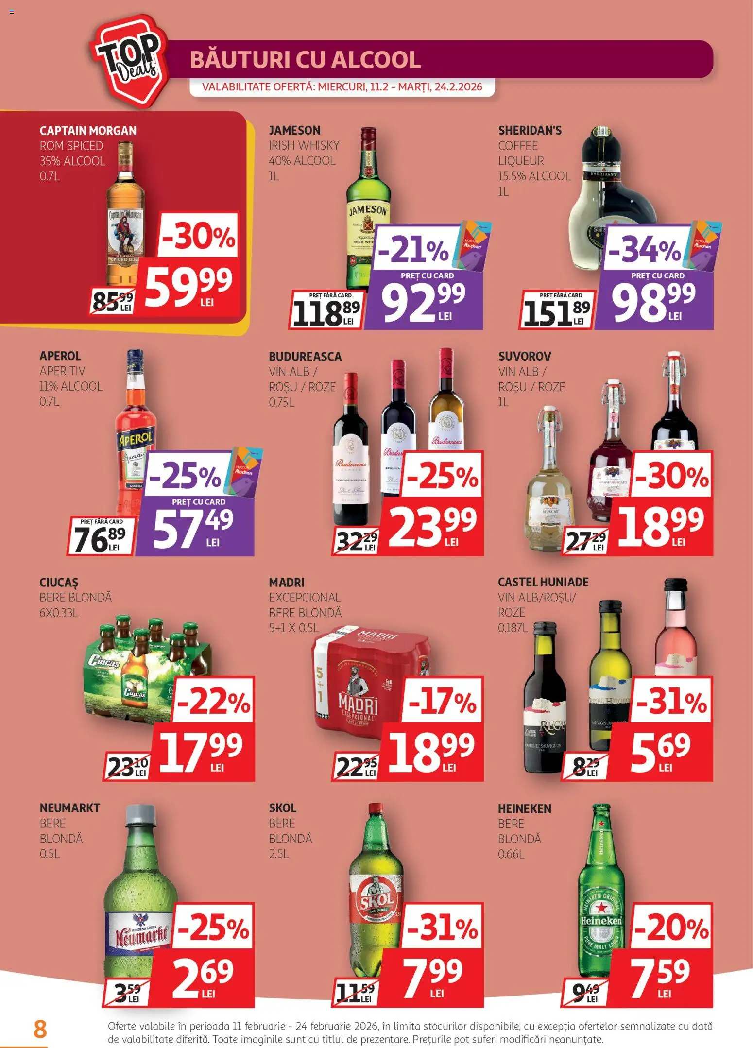 Catalog Auchan 11 - 23 Februarie 2026 | Pagina 8 | Produse: Vin, Bere, Rom, Aperol