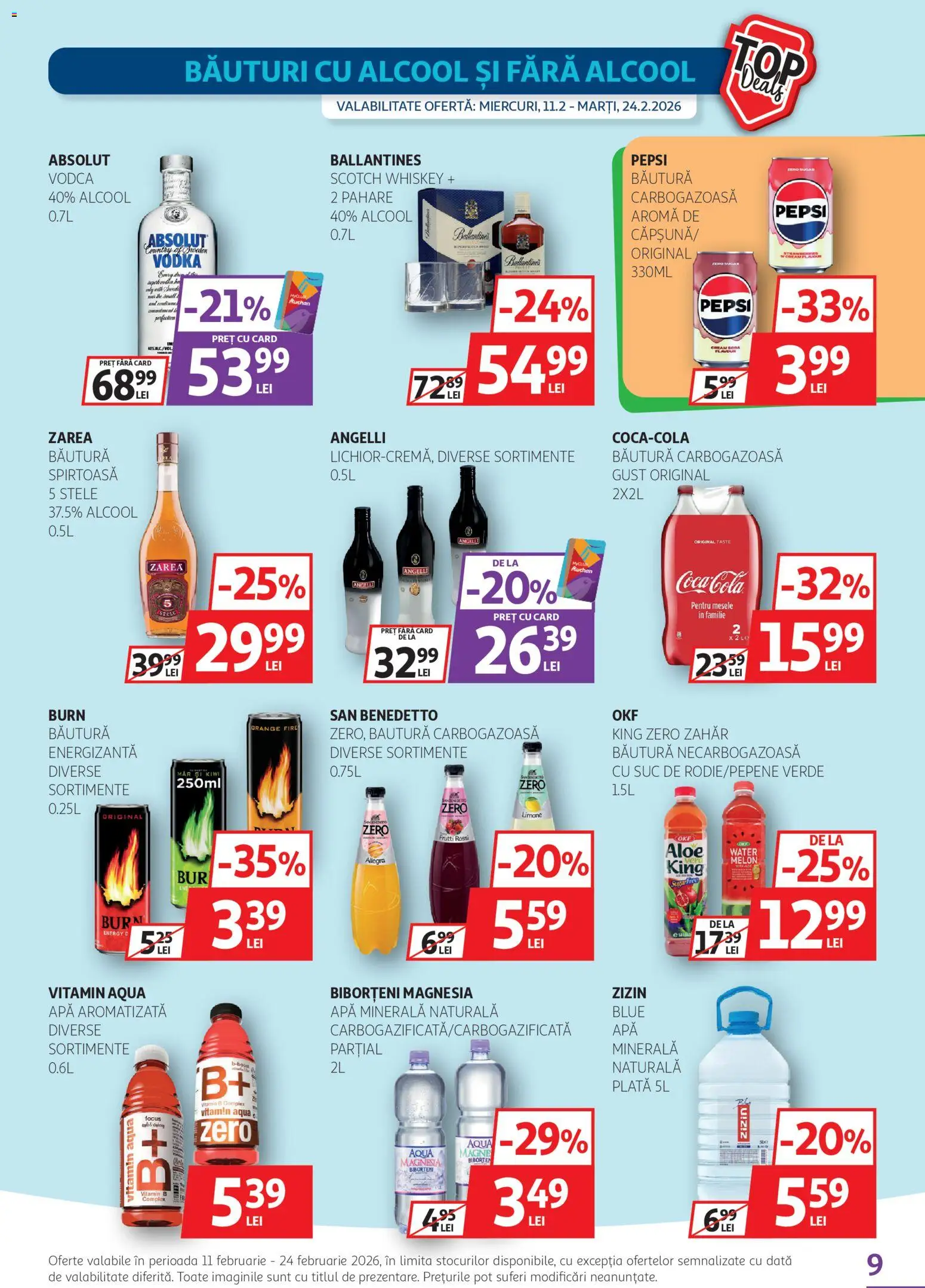 Catalog Auchan 11 - 23 Februarie 2026 | Pagina 9 | Produse: Suc, Vodka, Apă, Zahăr