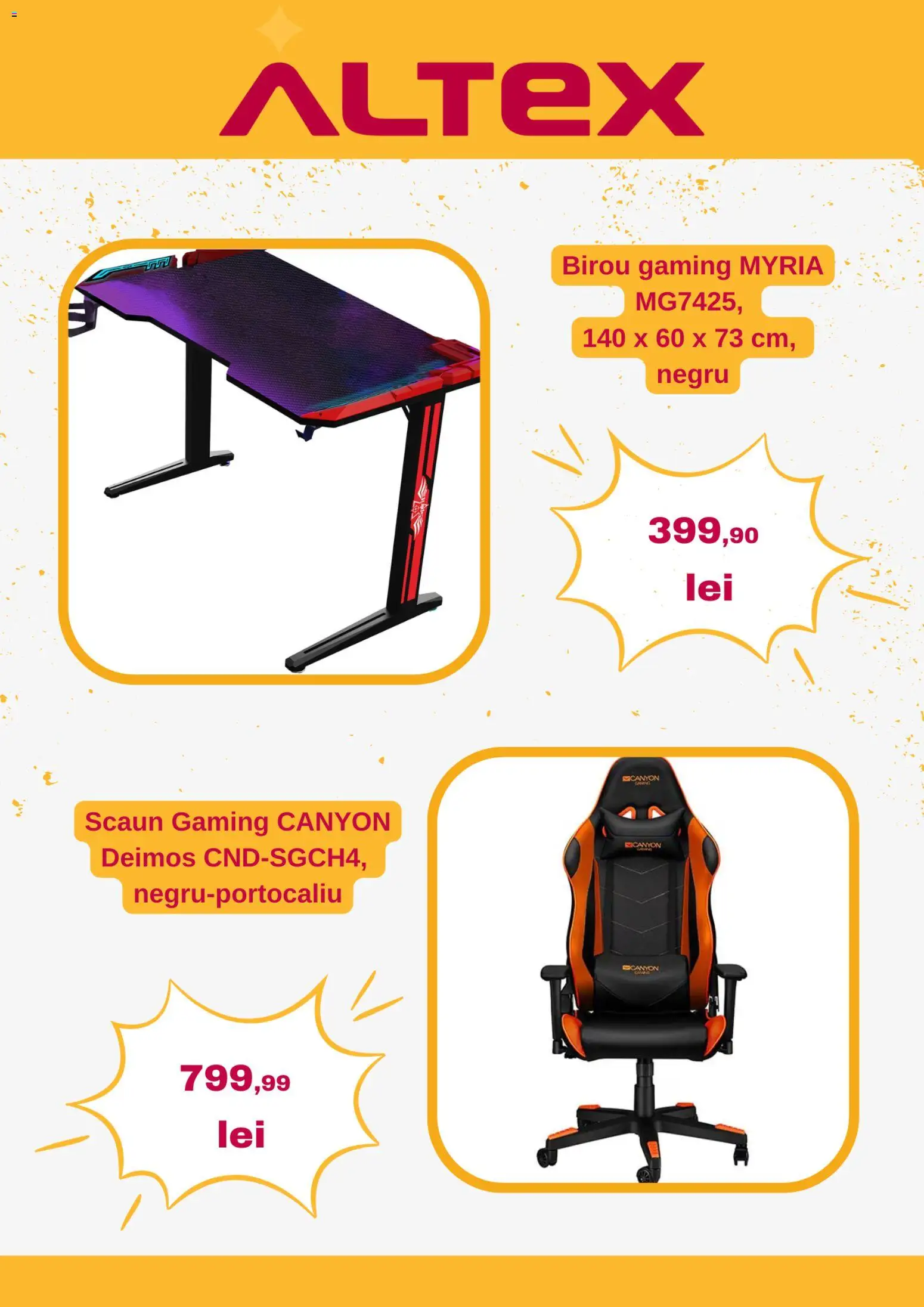 Catalog Altex 12 - 17 Februarie 2026 | Pagina 4 | Produse: Scaun gaming, Çikolatalı gofret, Scaun