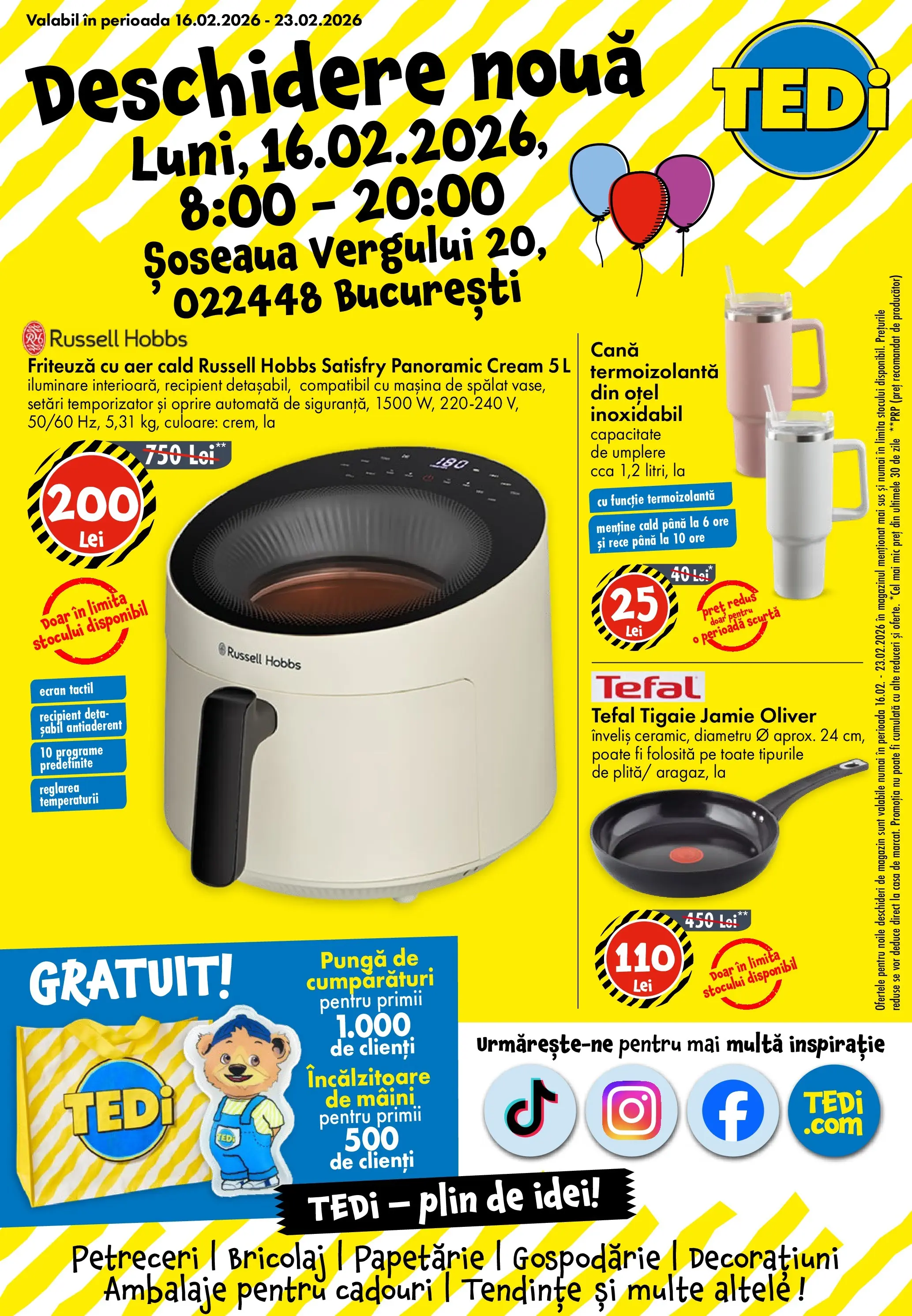 Catalog TEDi 16 - 22 Februarie 2026 | Pagina 1 | Produse: Pungă, Ginseng, Mașină De Spălat, Tigaie