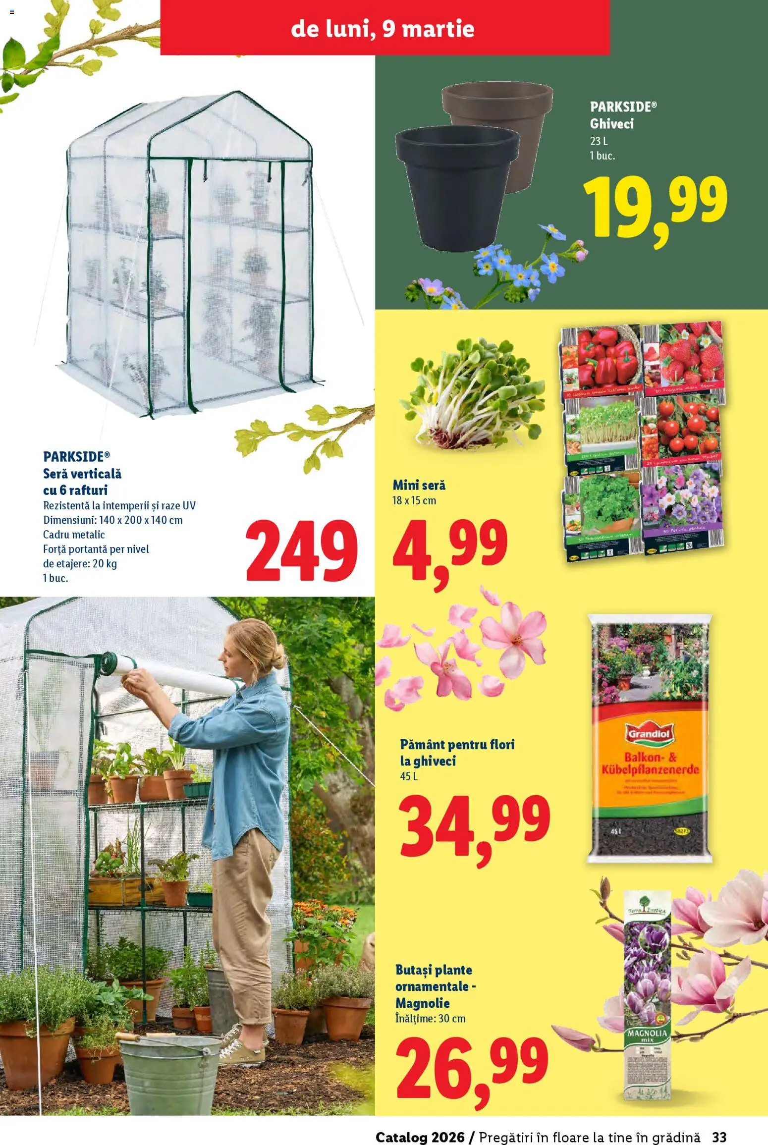 Catalog LIDL 19 Februarie - 4 Aprilie 2026 | Pagina 33 | Produse: Pământ pentru flori, Ghiveci