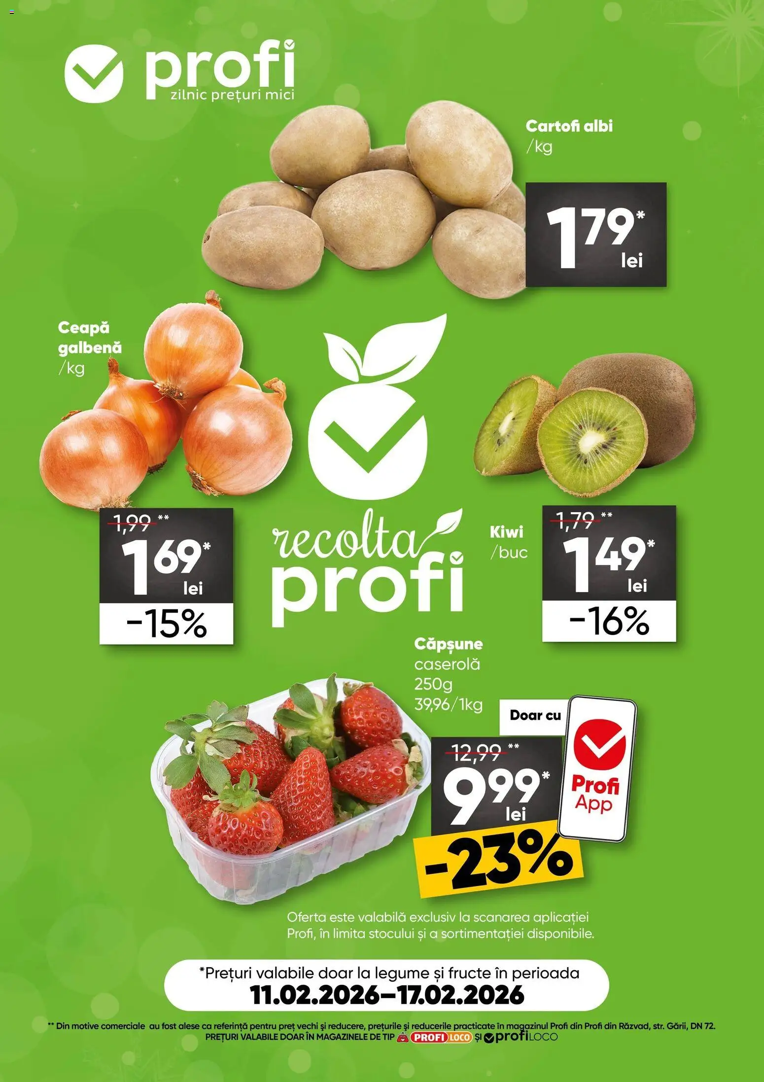 Catalog Profi 11 - 16 Februarie 2026 | Pagina 1 | Produse: Ceapă galbenă, Kiwi, Ceapă, Legume