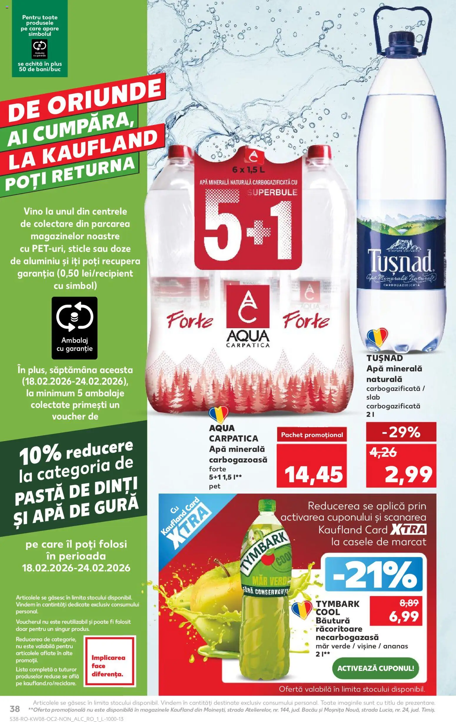 Catalog Kaufland 18 - 23 Februarie 2026 | Pagina 38 | Produse: Yazı tahtası kalemi, Pastă de dinți, Ananas, Apă