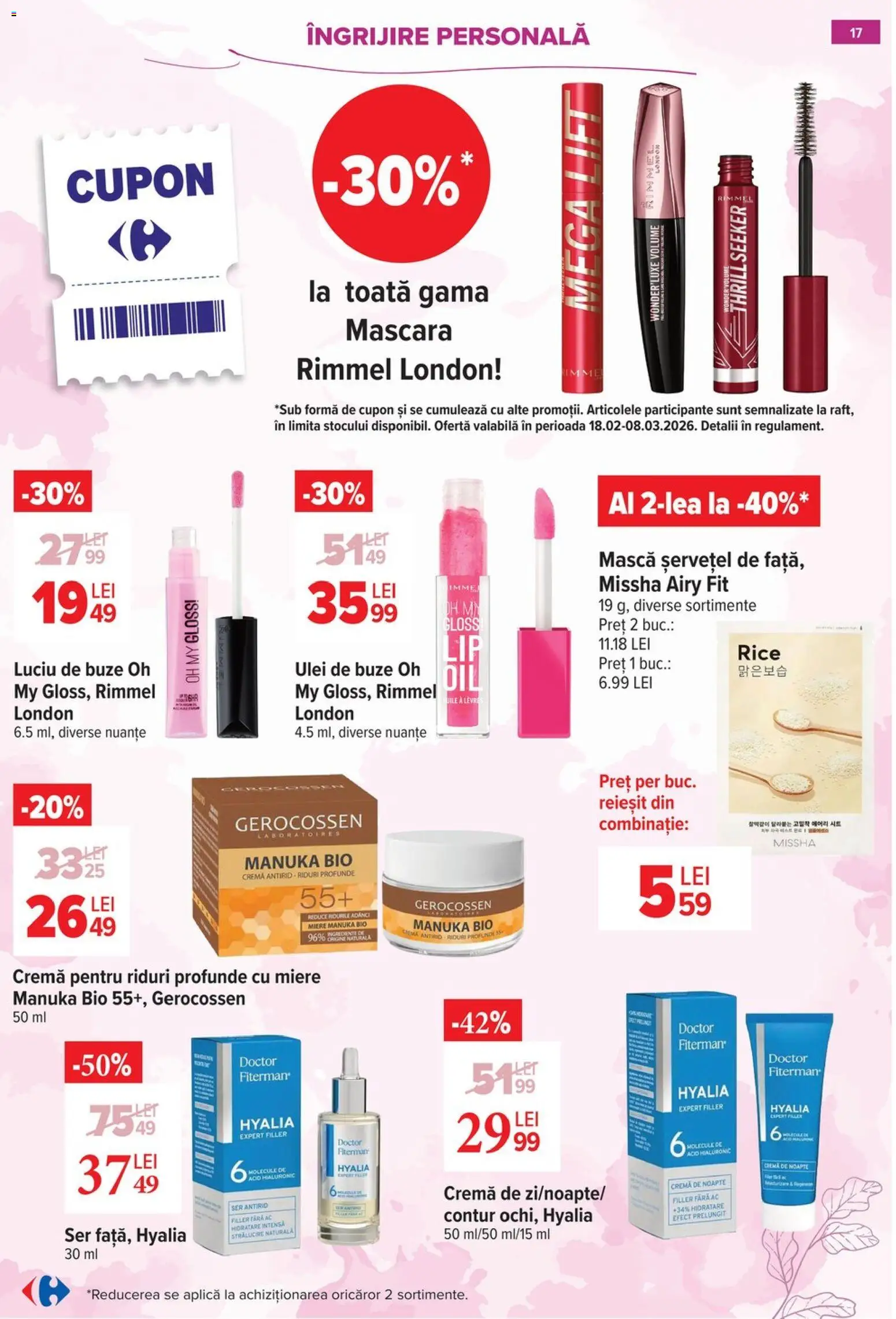 Catalog Carrefour 18 Februarie - 7 Martie 2026 | Pagina 17 | Produse: Şerit ödül, Cremă de noapte, Mascara, Ulei
