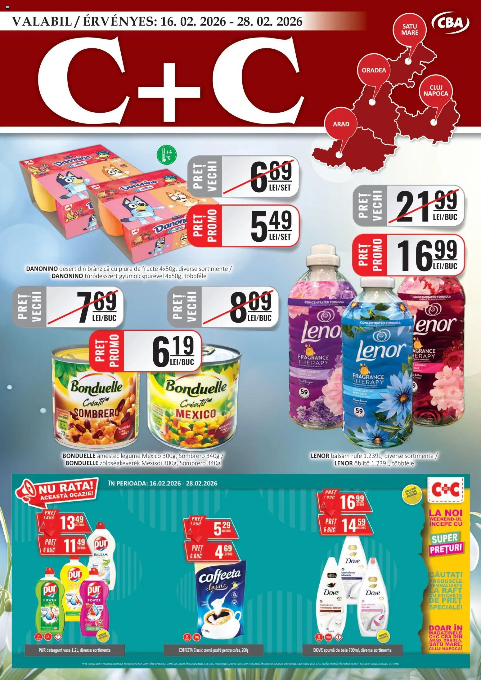 Catalog CBA 16 - 27 Februarie 2026 | Pagina 1 | Produse: Rață, Balsam, Spumă de baie, Legume