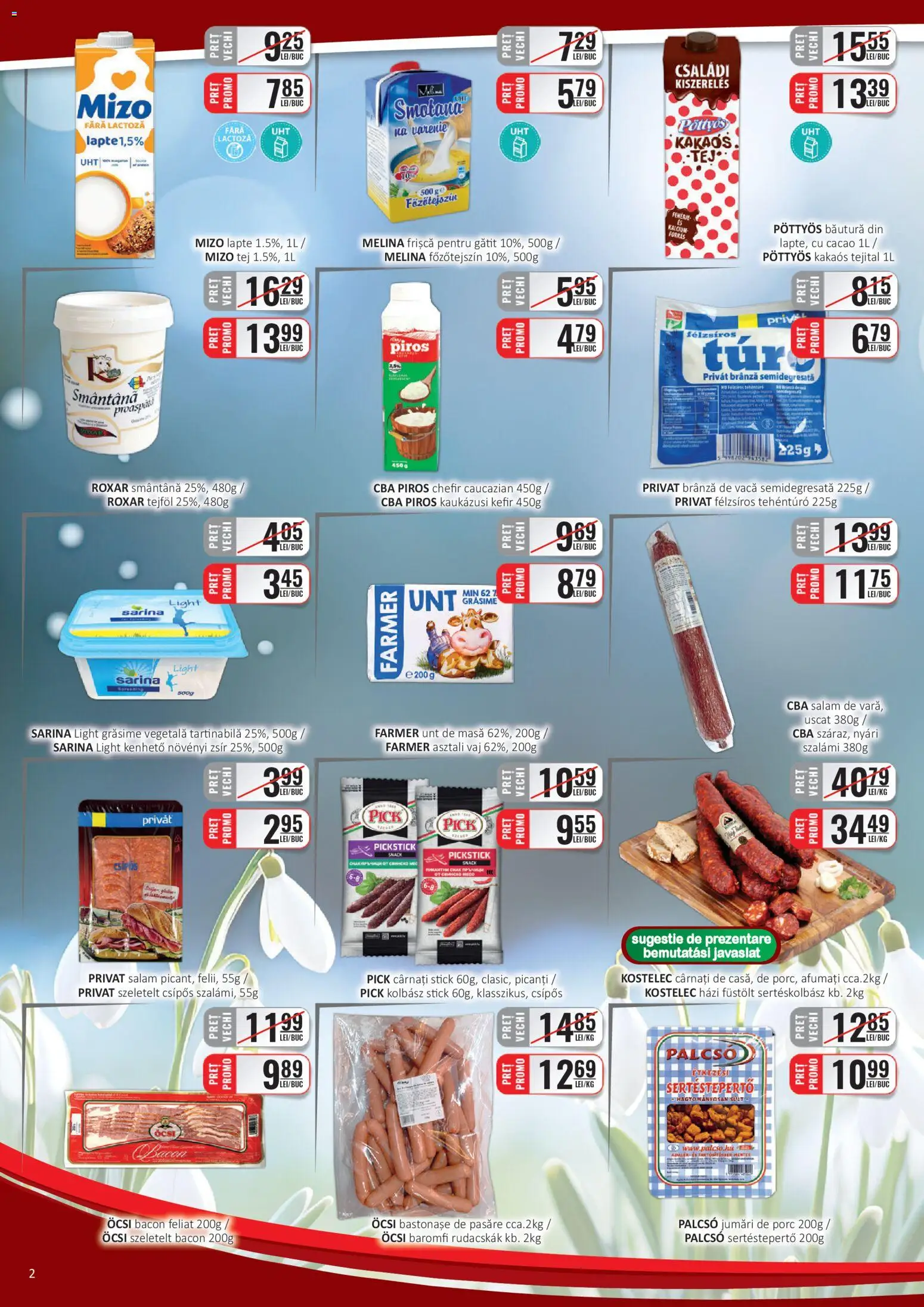 Catalog CBA 16 - 27 Februarie 2026 | Pagina 2 | Produse: Bacon, Unt, Salam, Frișcă