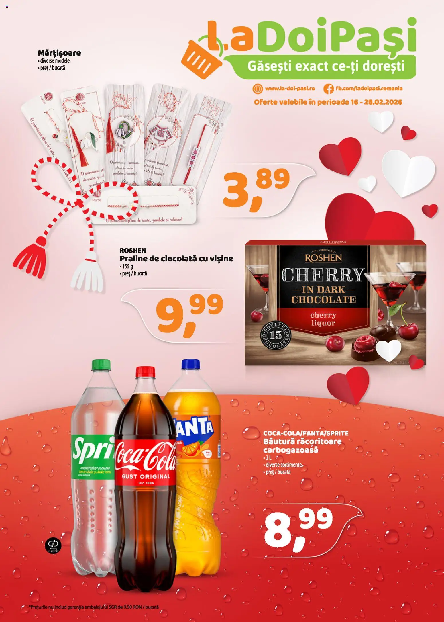Catalog La Doi Pași 16 - 27 Februarie 2026 | Pagina 1 | Produse: Amerikan servis, Praline, Ciocolată