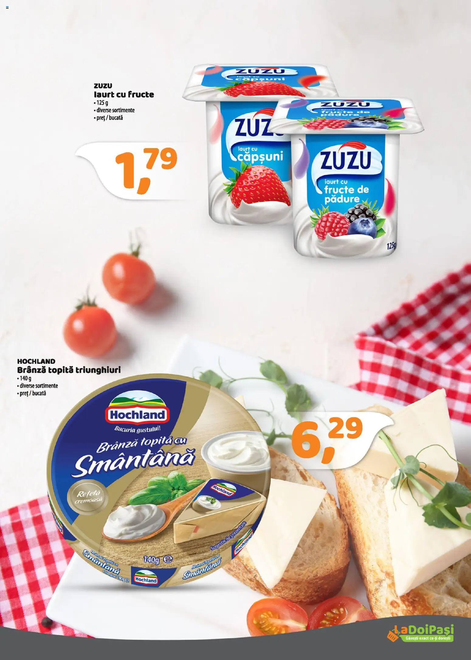 Catalog La Doi Pași 16 - 27 Februarie 2026 | Pagina 2 | Produse: Brânză, Iaurt, Smântână, Fructe