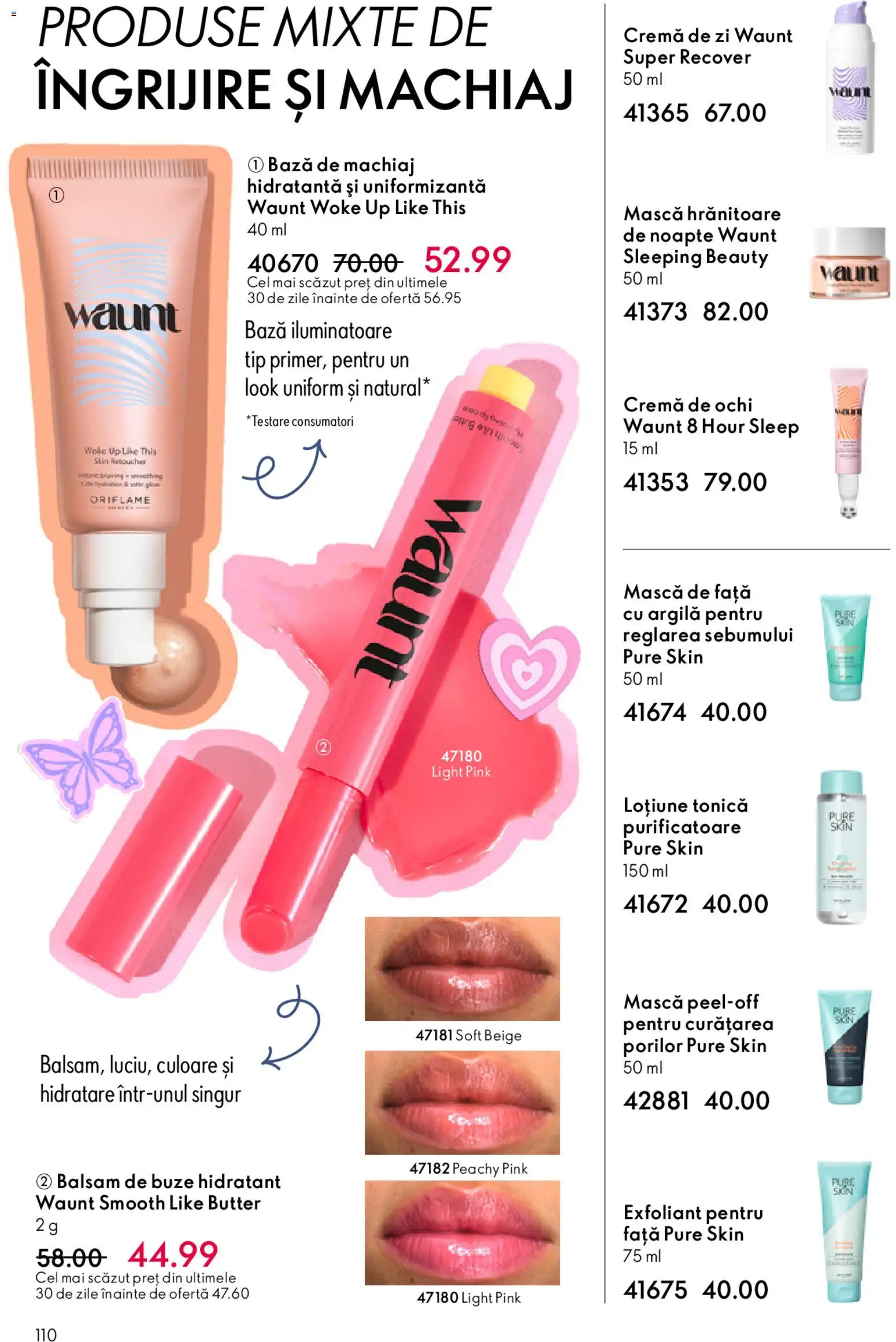 Catalog Oriflame 11 Februarie - 2 Martie 2026 | Pagina 110 | Produse: Loțiune tonică, Bază de machiaj, Machiaj, Balsam