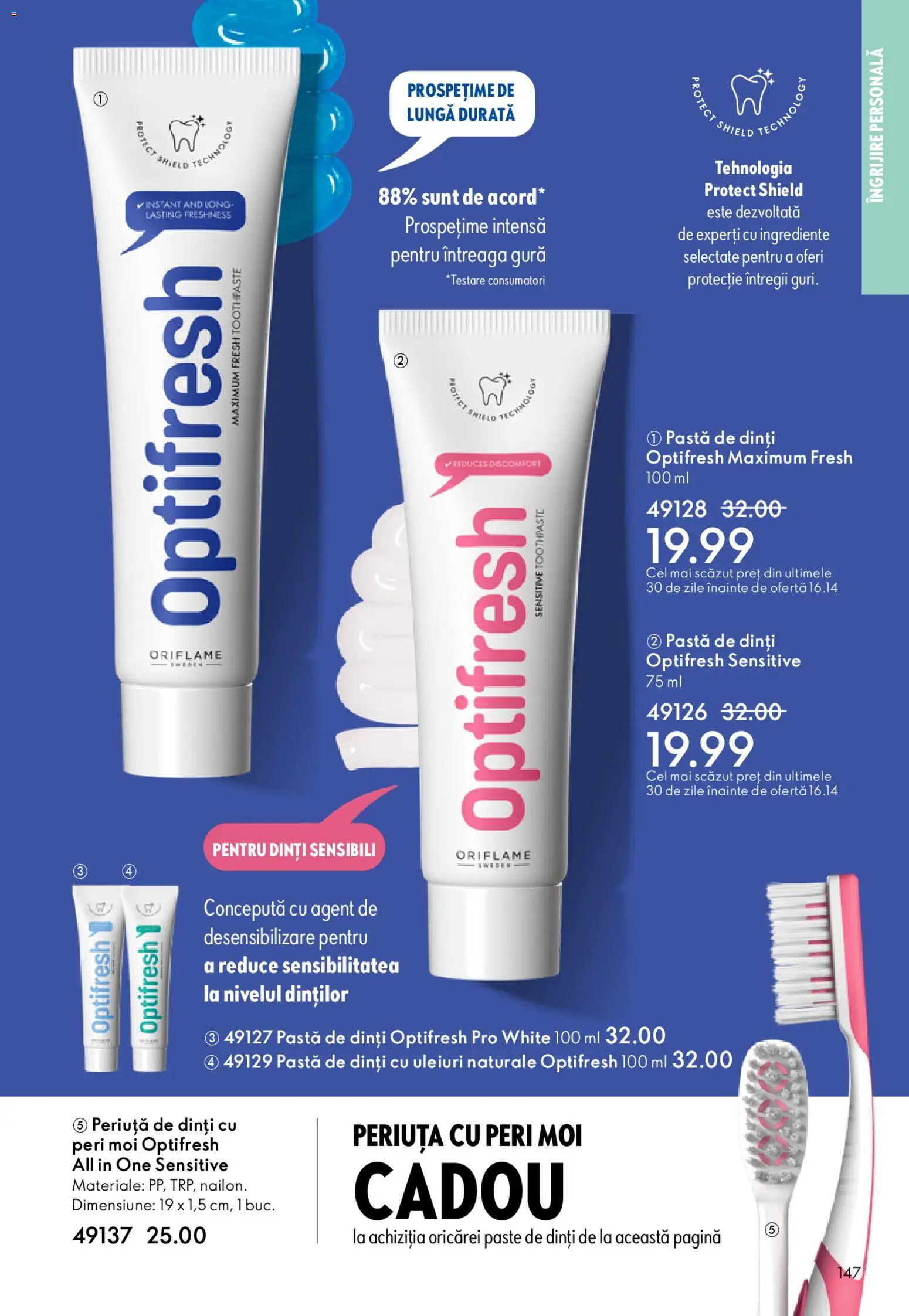Catalog Oriflame 11 Februarie - 2 Martie 2026 | Pagina 147 | Produse: Pastă de dinți, Periuță de dinți, Paste