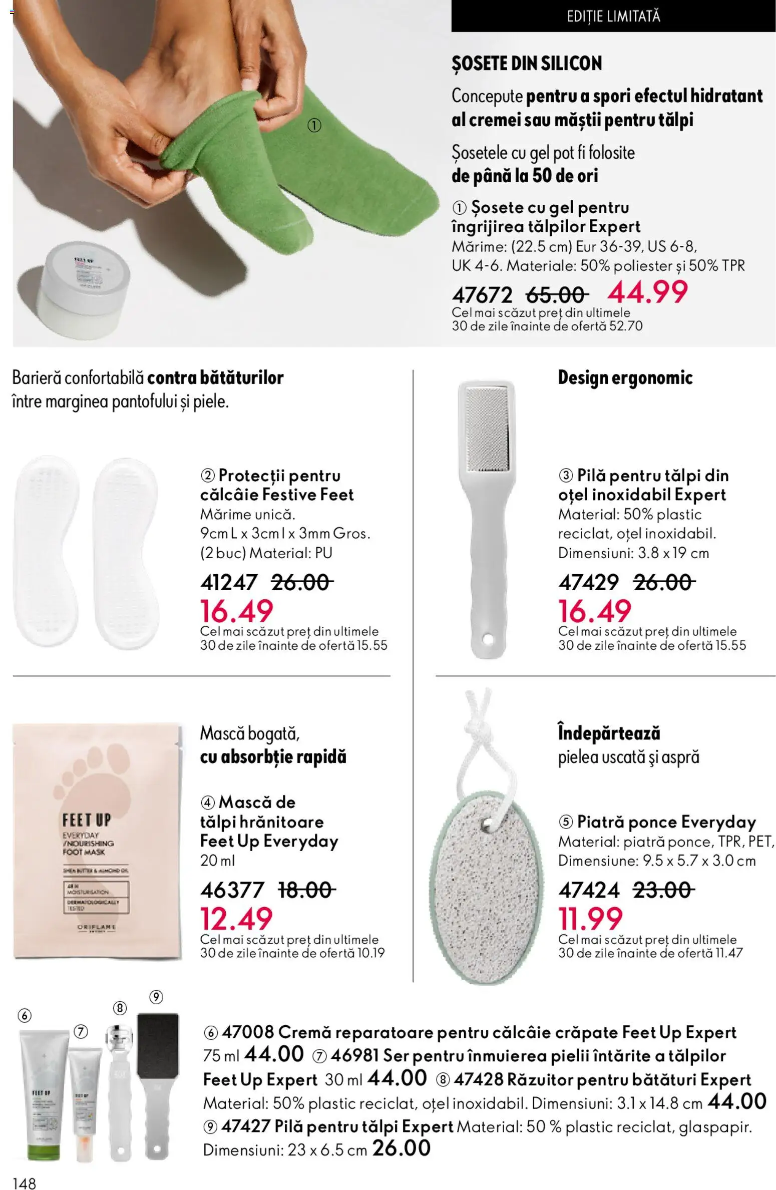 Catalog Oriflame 11 Februarie - 2 Martie 2026 | Pagina 148 | Produse: Piatră ponce, Cremă, Șosete