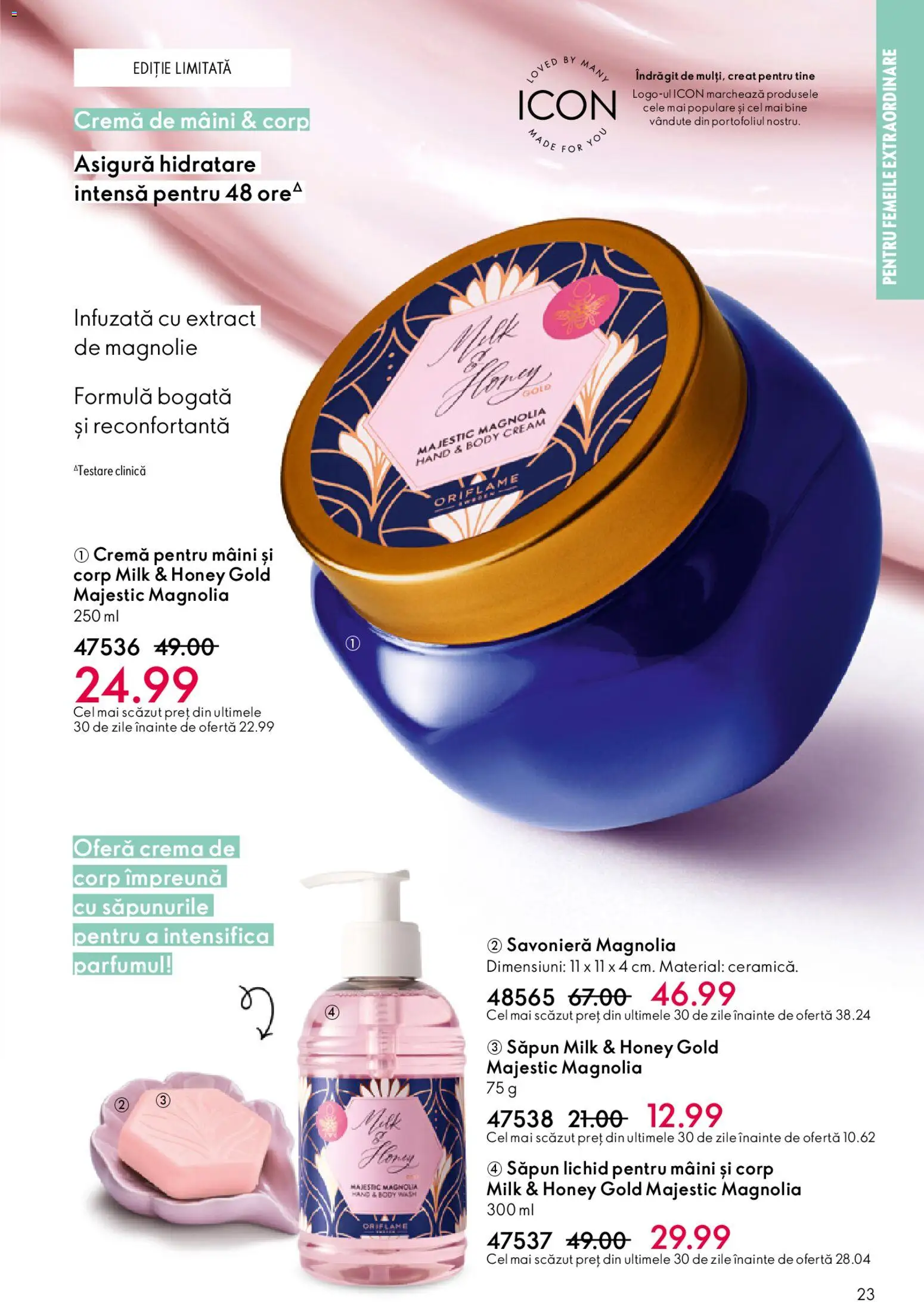 Catalog Oriflame 11 Februarie - 2 Martie 2026 | Pagina 23 | Produse: Cremă de corp, Cremă de mâini, Săpun, Săpun lichid