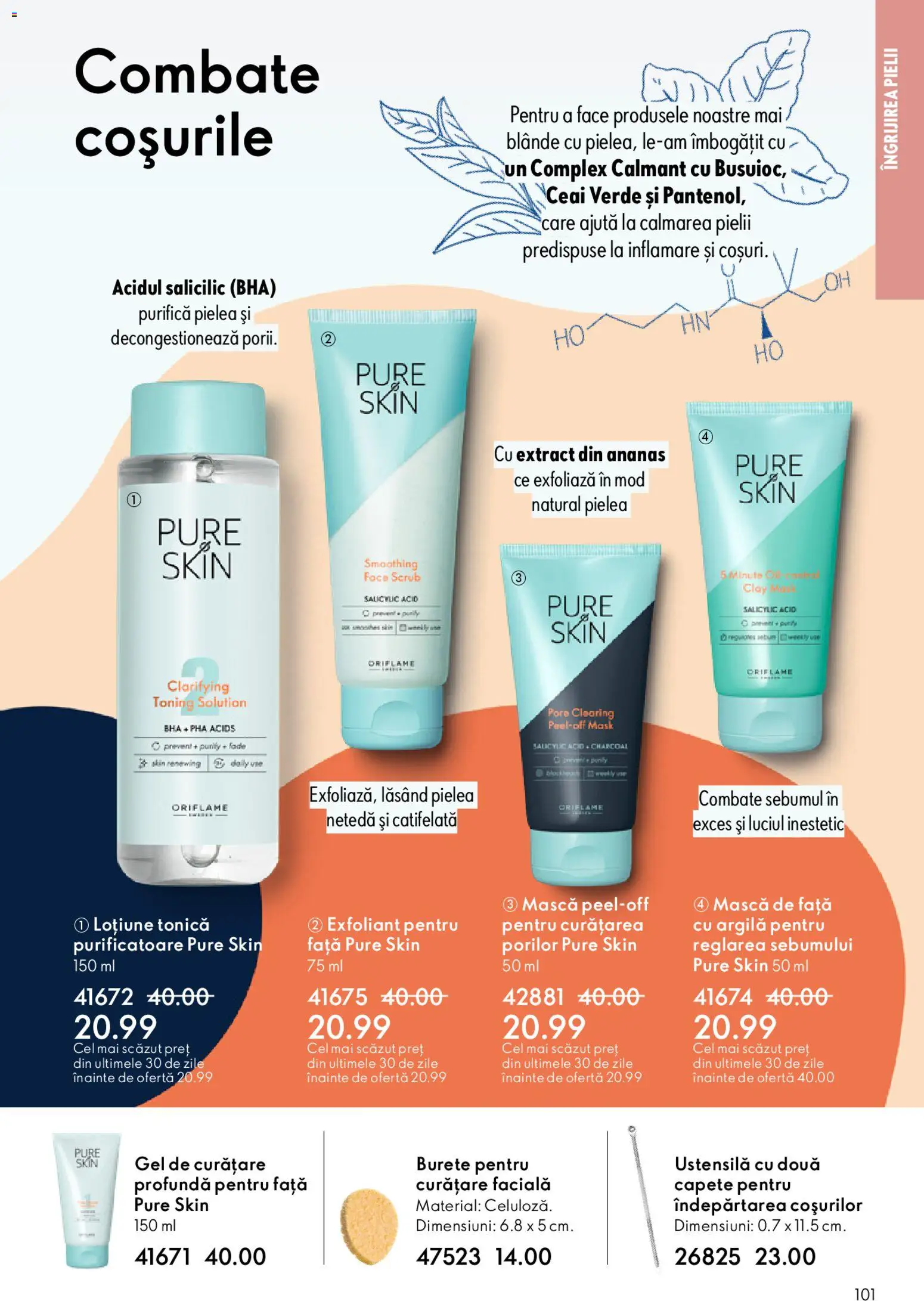 Catalog Oriflame 4 - 23 Martie 2026 | Pagina 101 | Produse: Exfoliant, Burete, Ceai, Ananas