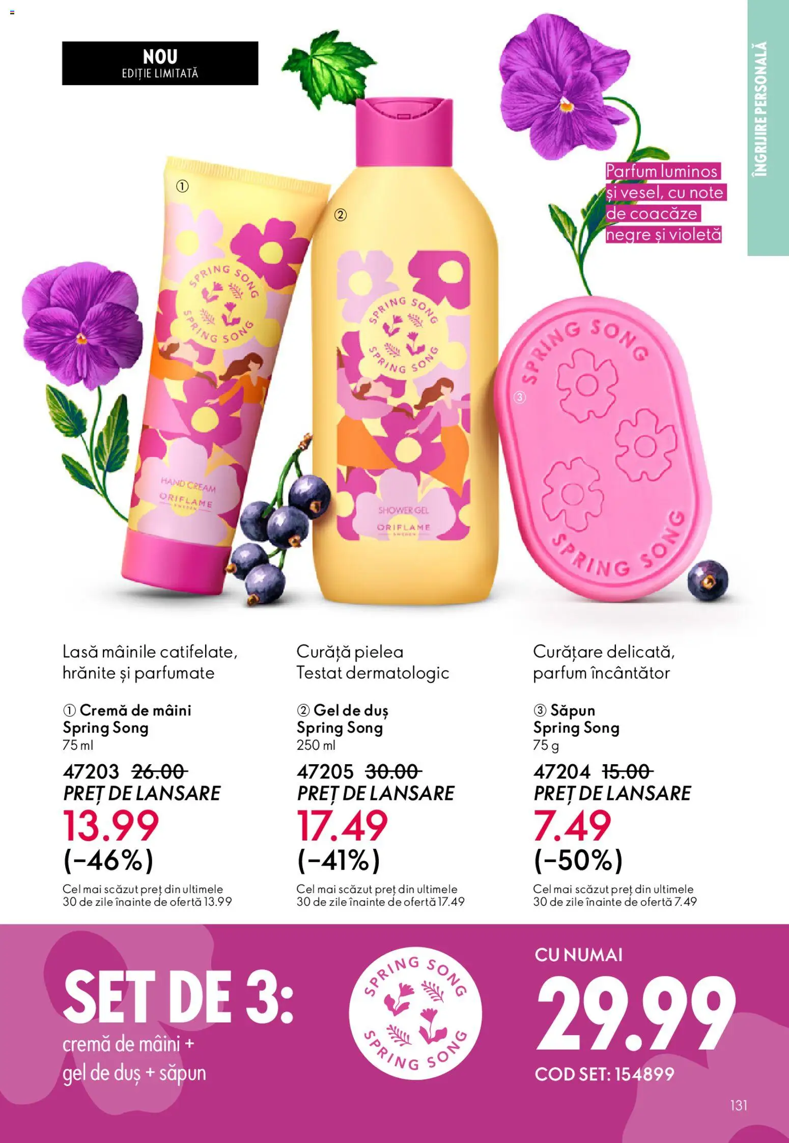 Catalog Oriflame 4 - 23 Martie 2026 | Pagina 131 | Produse: Parfum, Cremă de mâini, Săpun, Gel de duș