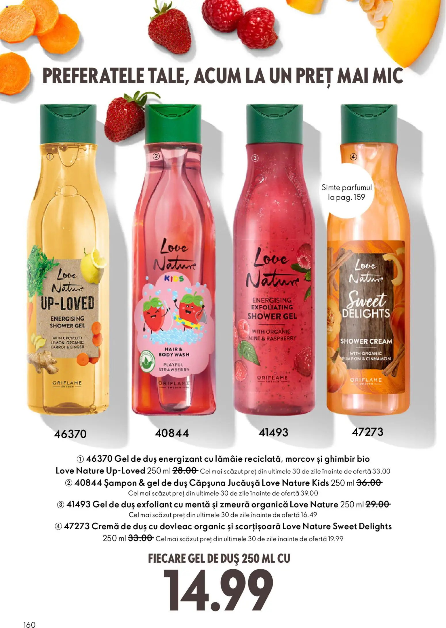 Catalog Oriflame 4 - 23 Martie 2026 | Pagina 160 | Produse: Dovleac, Exfoliant, Duș, Gel de duș
