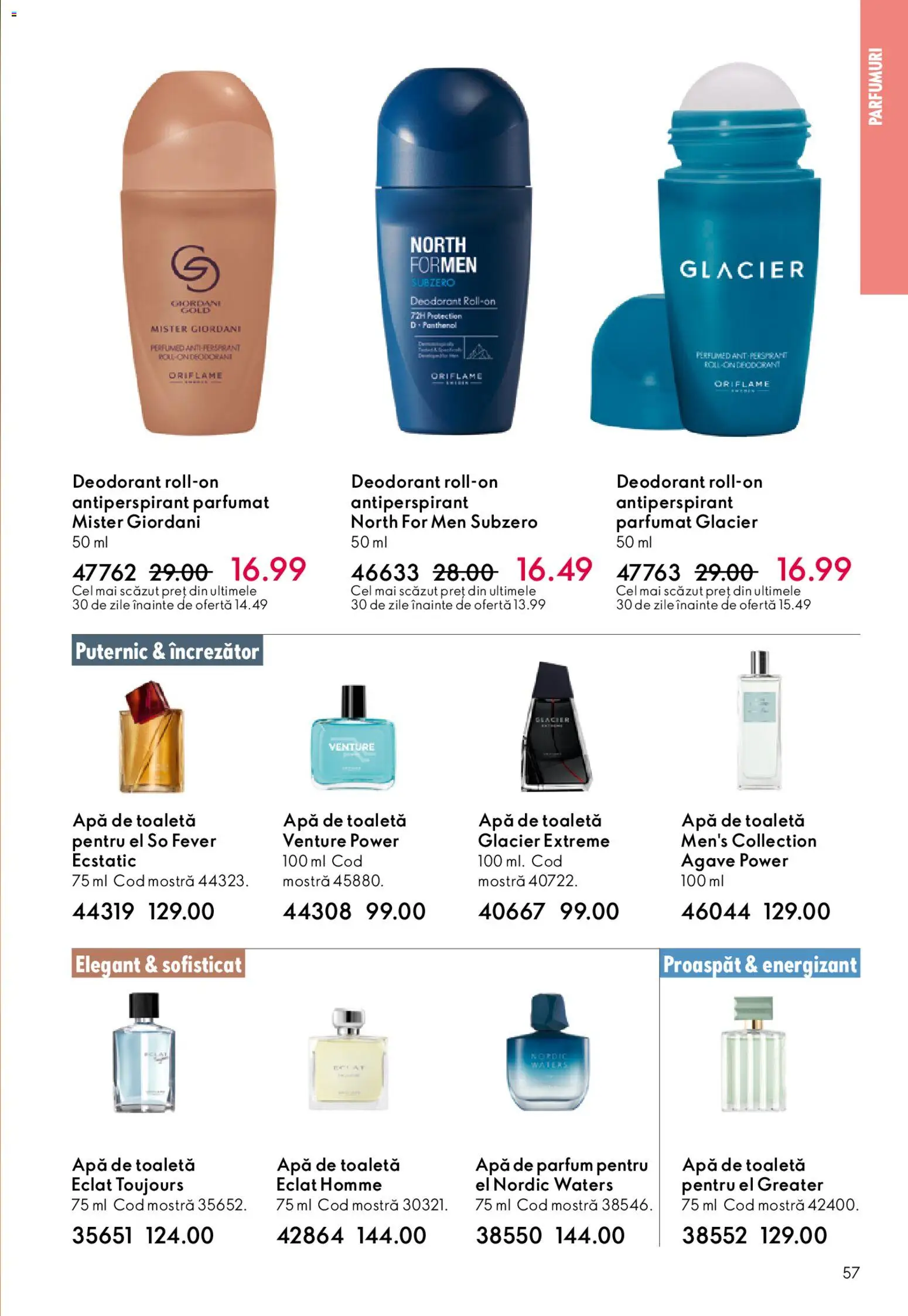Catalog Oriflame 4 - 23 Martie 2026 | Pagina 57 | Produse: Apă de parfum, Apă de toaletă, Antiperspirant, Apă