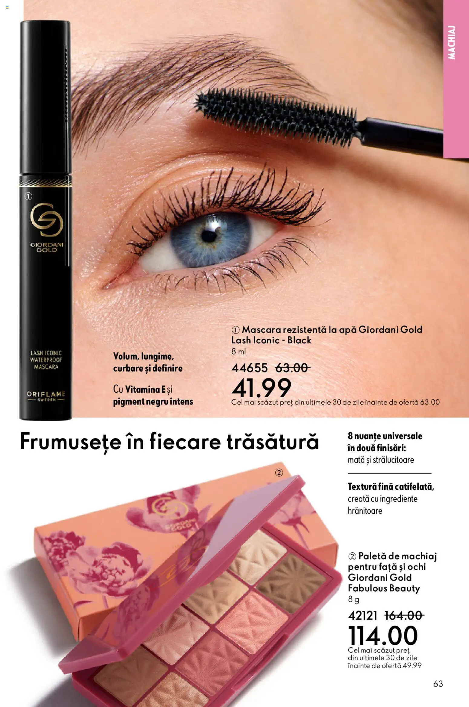 Catalog Oriflame 4 - 23 Martie 2026 | Pagina 63 | Produse: Machiaj, Mascara, Apă