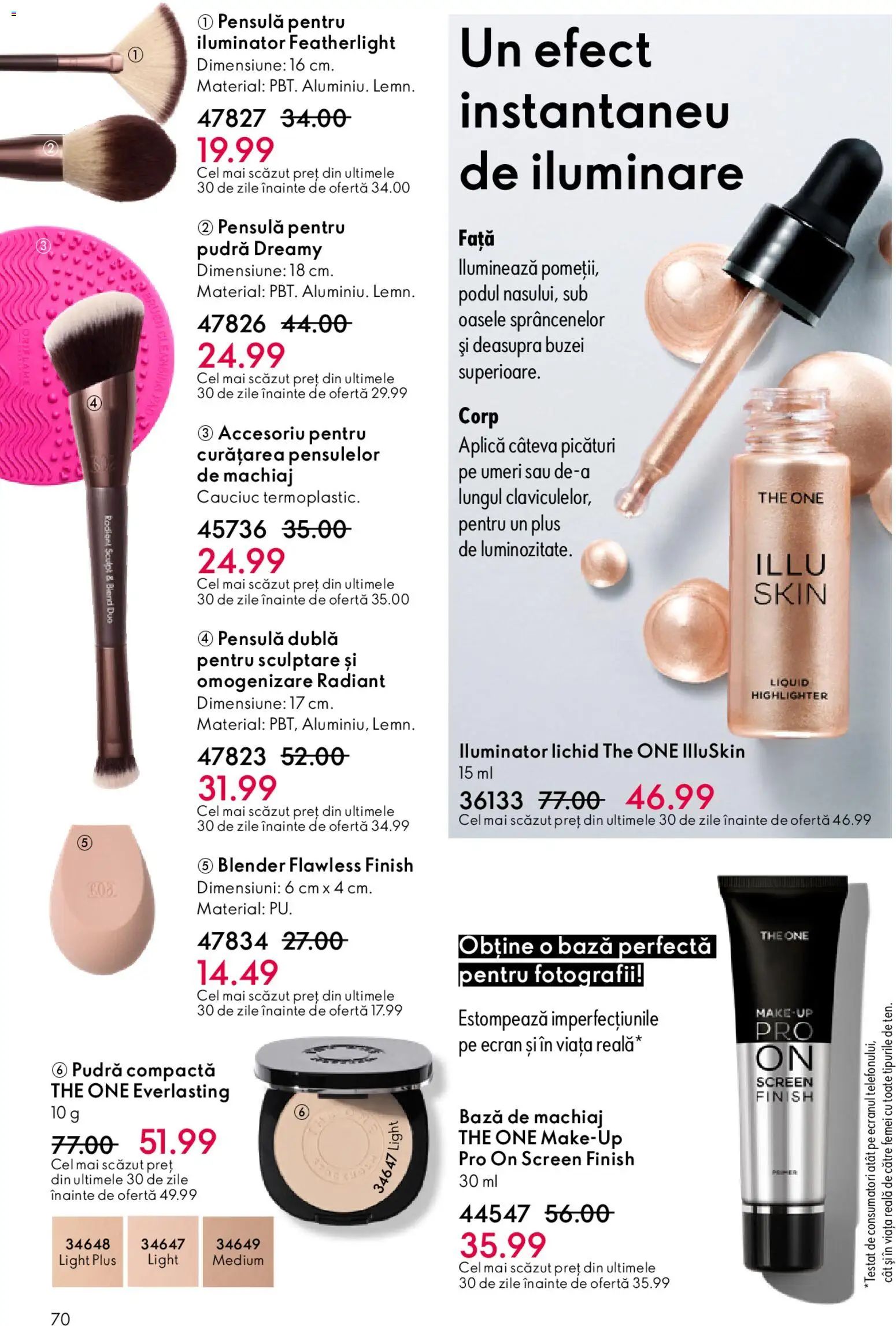Catalog Oriflame 4 - 23 Martie 2026 | Pagina 70 | Produse: Bază de machiaj, Blender, Pudră, Iluminator