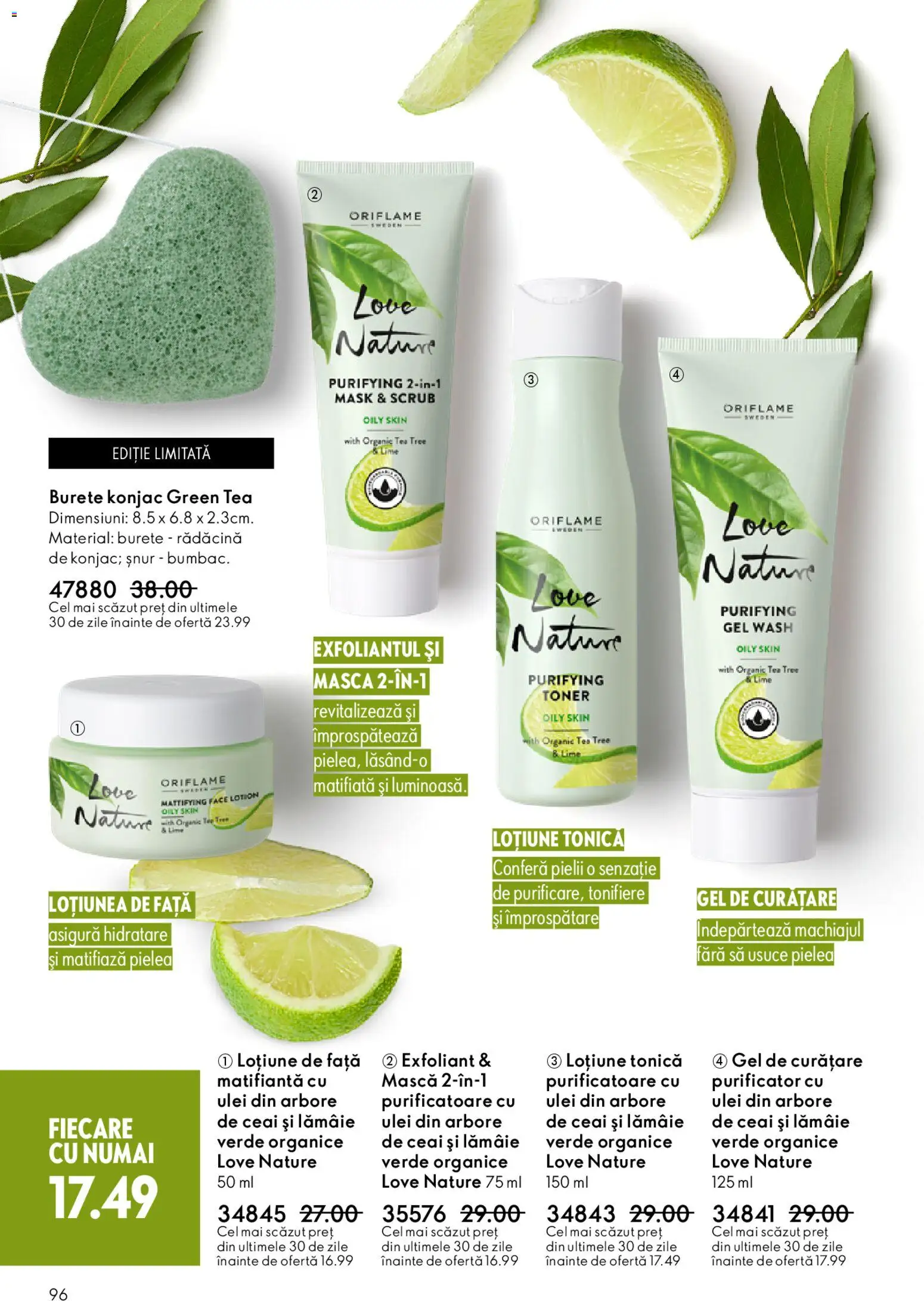 Catalog Oriflame 4 - 23 Martie 2026 | Pagina 96 | Produse: Lime, Exfoliant, Burete, Ceai