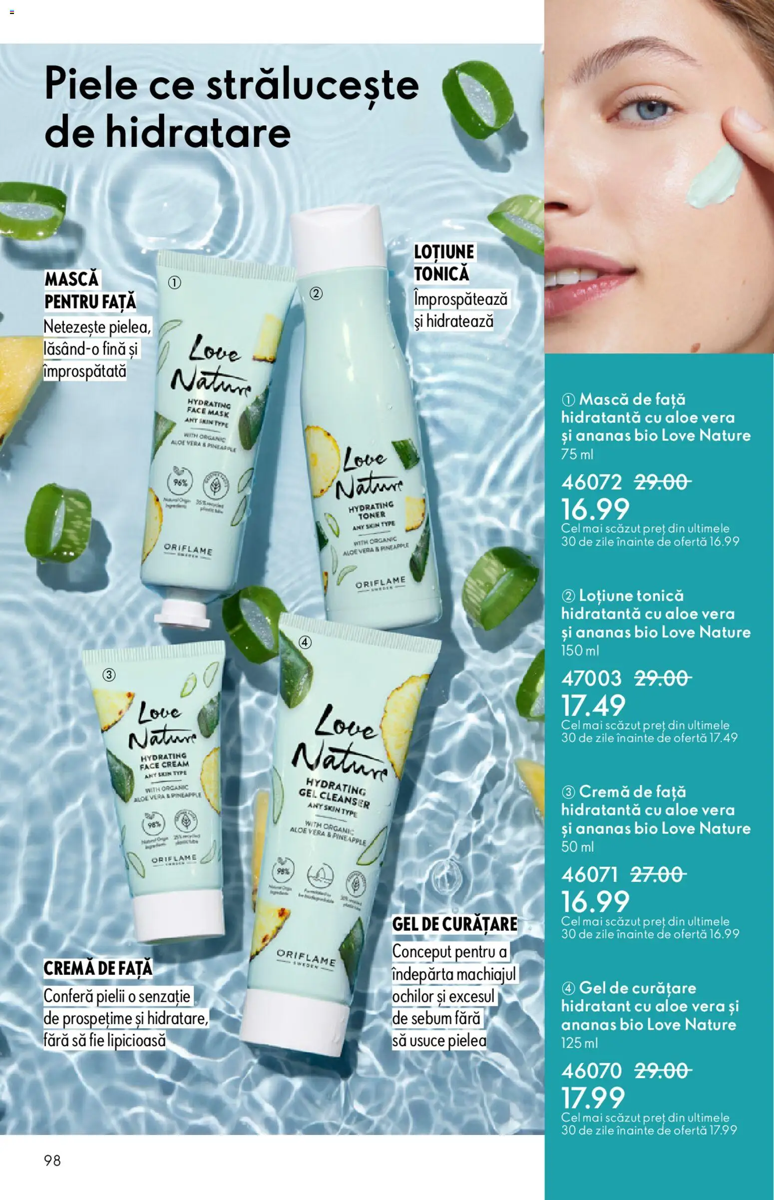 Catalog Oriflame 4 - 23 Martie 2026 | Pagina 98 | Produse: Şerit ödül, Gel de curățare, Toner, Cremă
