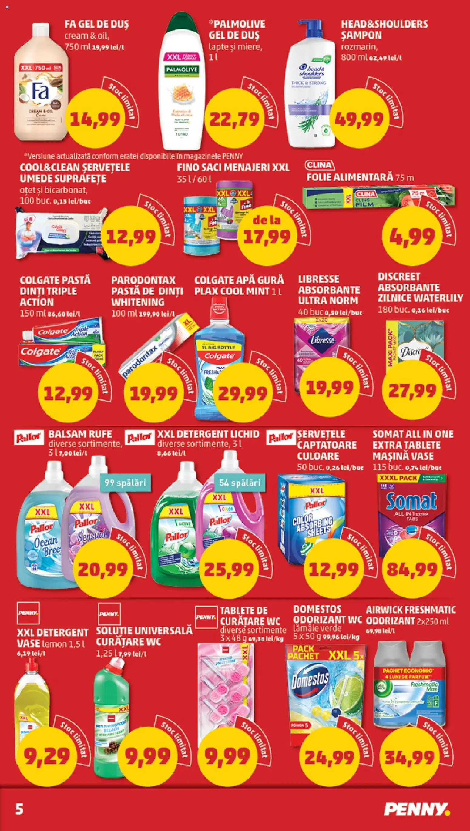 Catalog PENNY Market 18 - 23 Februarie 2026 | Pagina 5 | Produse: Oțet, Detergent, Șervețele umede, Apă