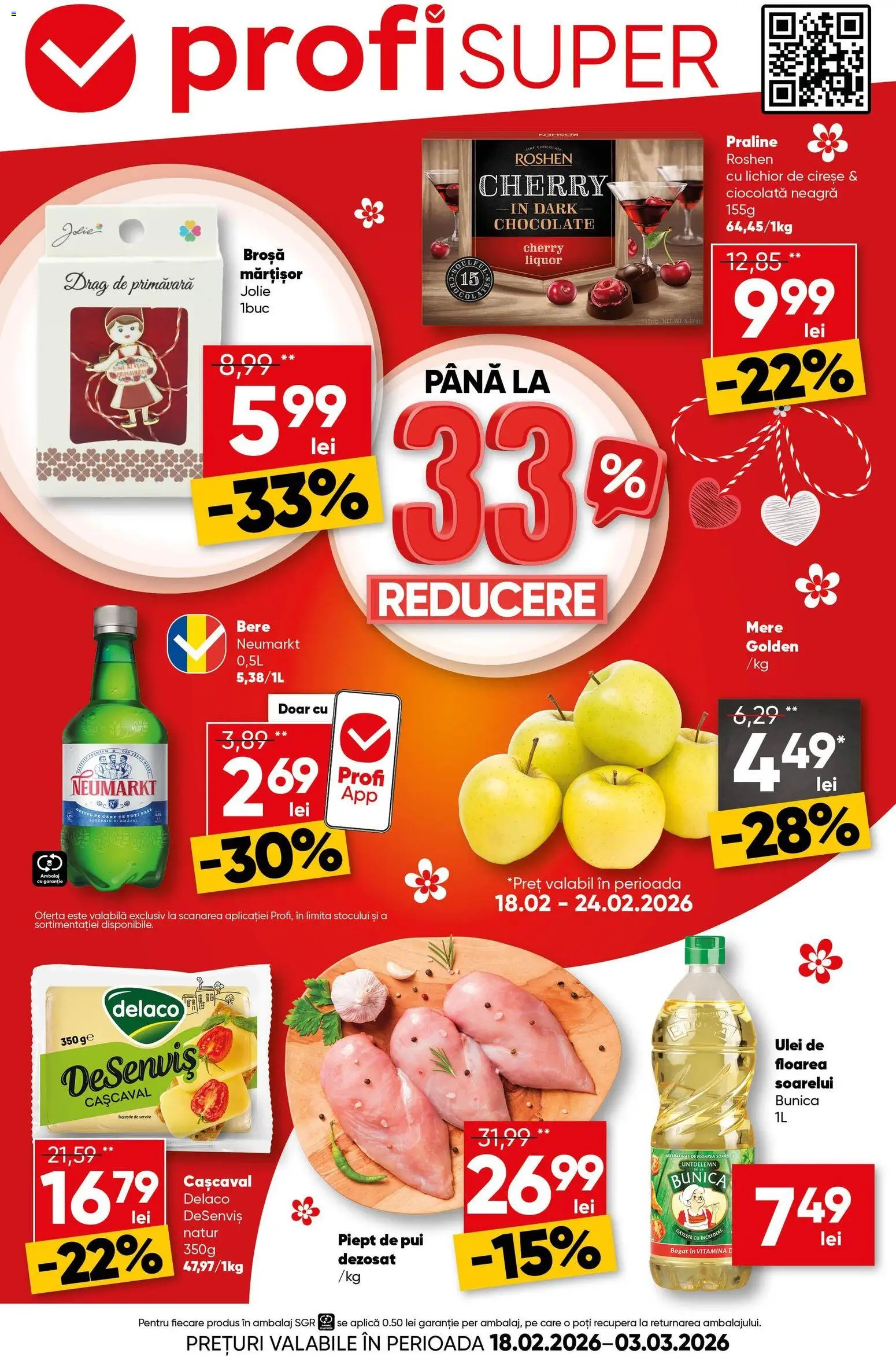 Catalog Profi 18 Februarie - 2 Martie 2026 | Pagina 1 | Produse: Broșă, Hacıyatmaz Kedi Oyuncağı, Cașcaval, Bere