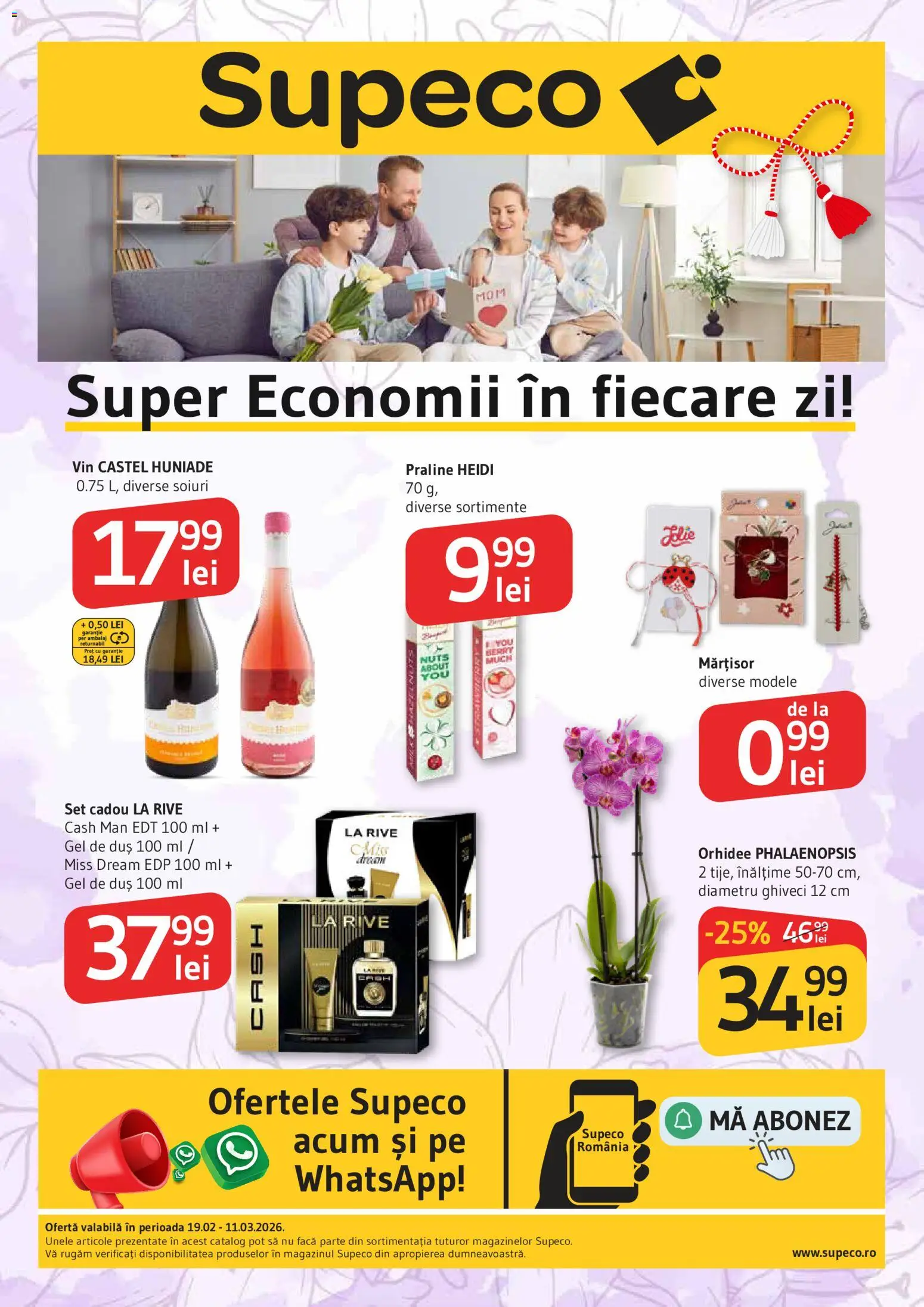 Catalog Supeco 19 Februarie - 10 Martie 2026 | Pagina 1 | Produse: Orhidee, Duș, Vin, Gel de duș
