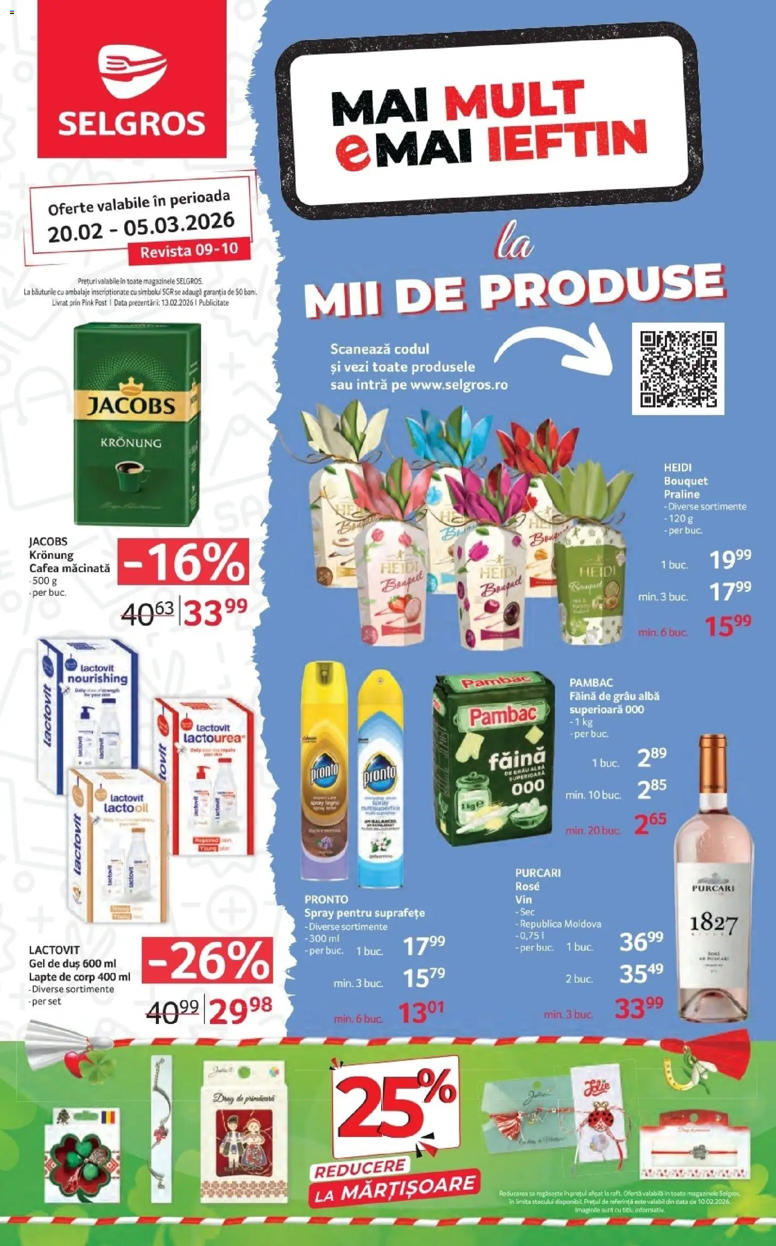 Catalog Selgros 20 Februarie - 4 Martie 2026 | Pagina 1 | Produse: Praline, Lapte, Gel de duș, Făină