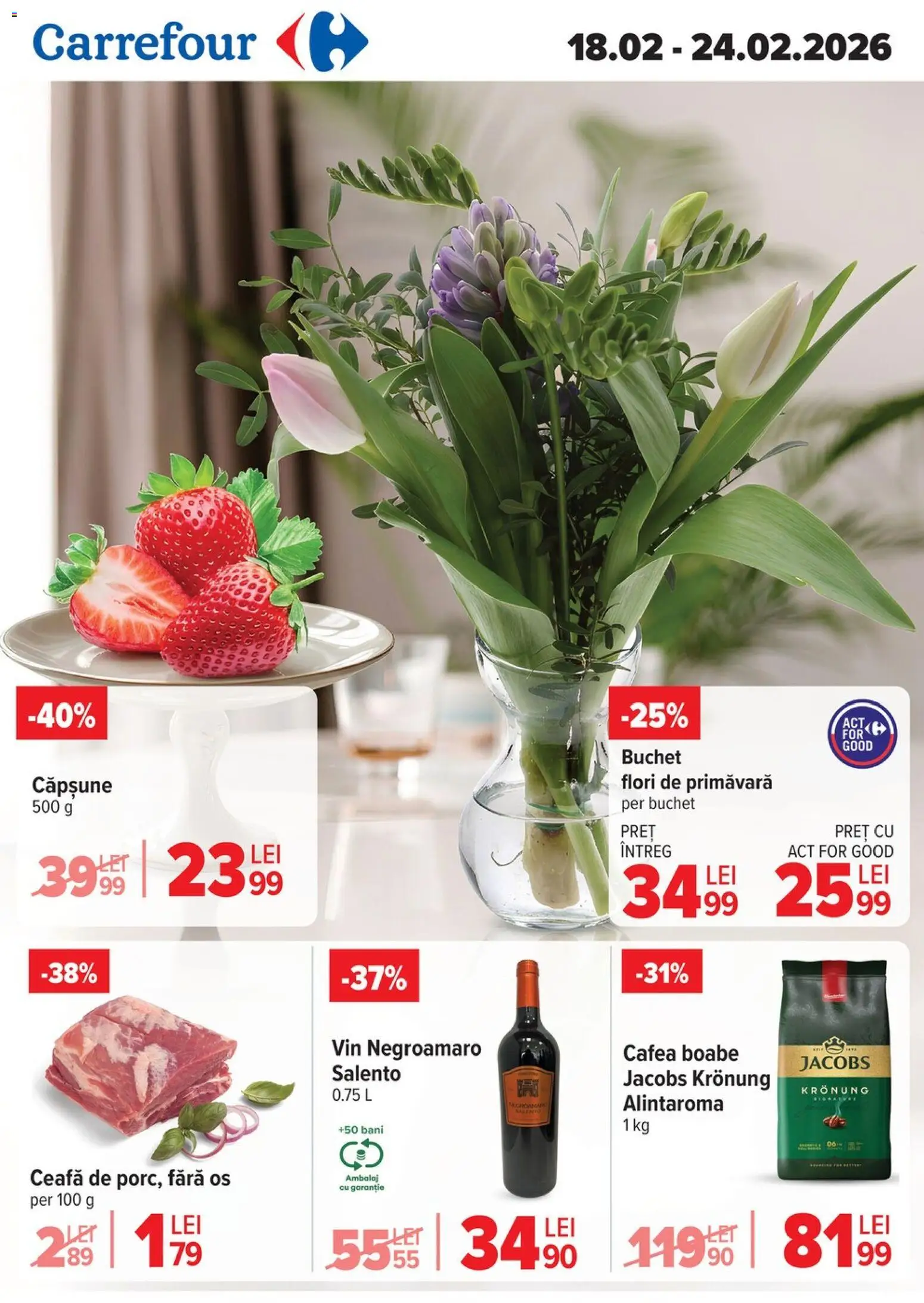 Catalog Carrefour 18 - 23 Februarie 2026 | Pagina 1 | Produse: Köpek çiti, Cafea, Vin